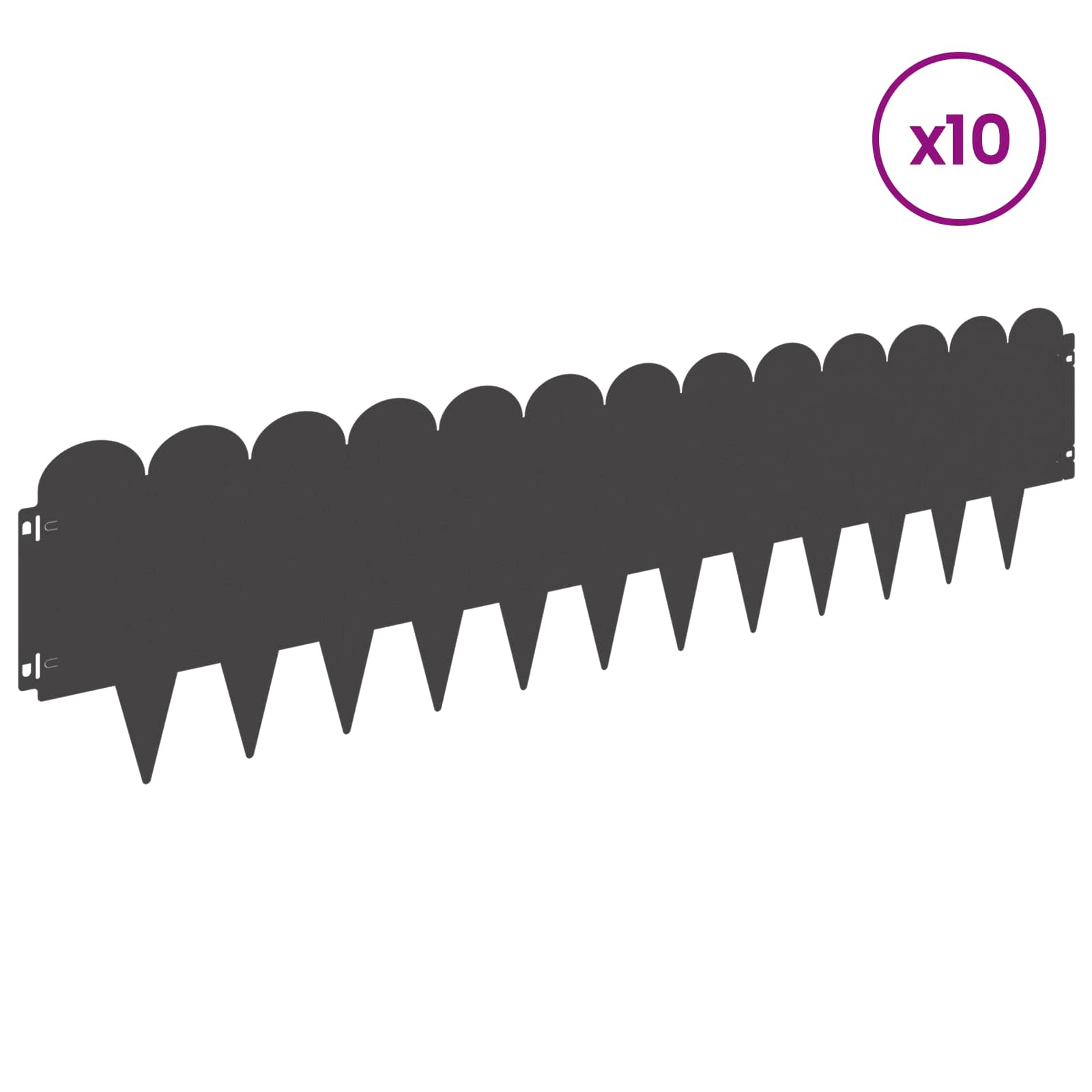 Nurmireunus 10 Pcs 103 X 25 Cm Teräs Musta