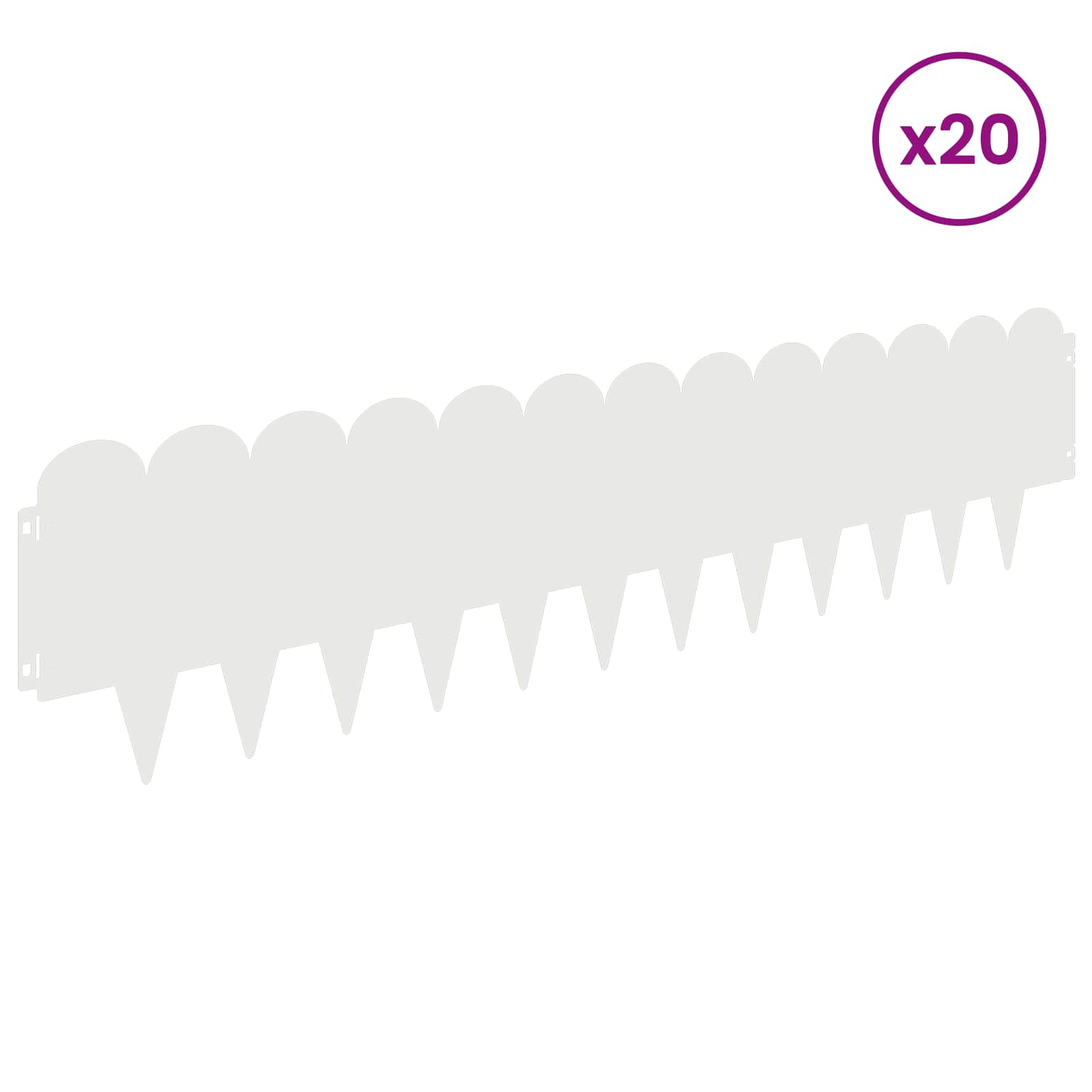 Nurmireunus 20 Pcs 103 X 25 Cm Teräs Valkoinen