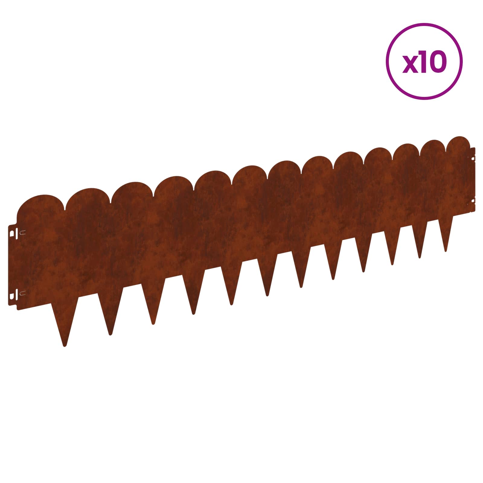 Nurmireunus 10 Pcs 103 X 25 Cm Teräs Ruosteinen