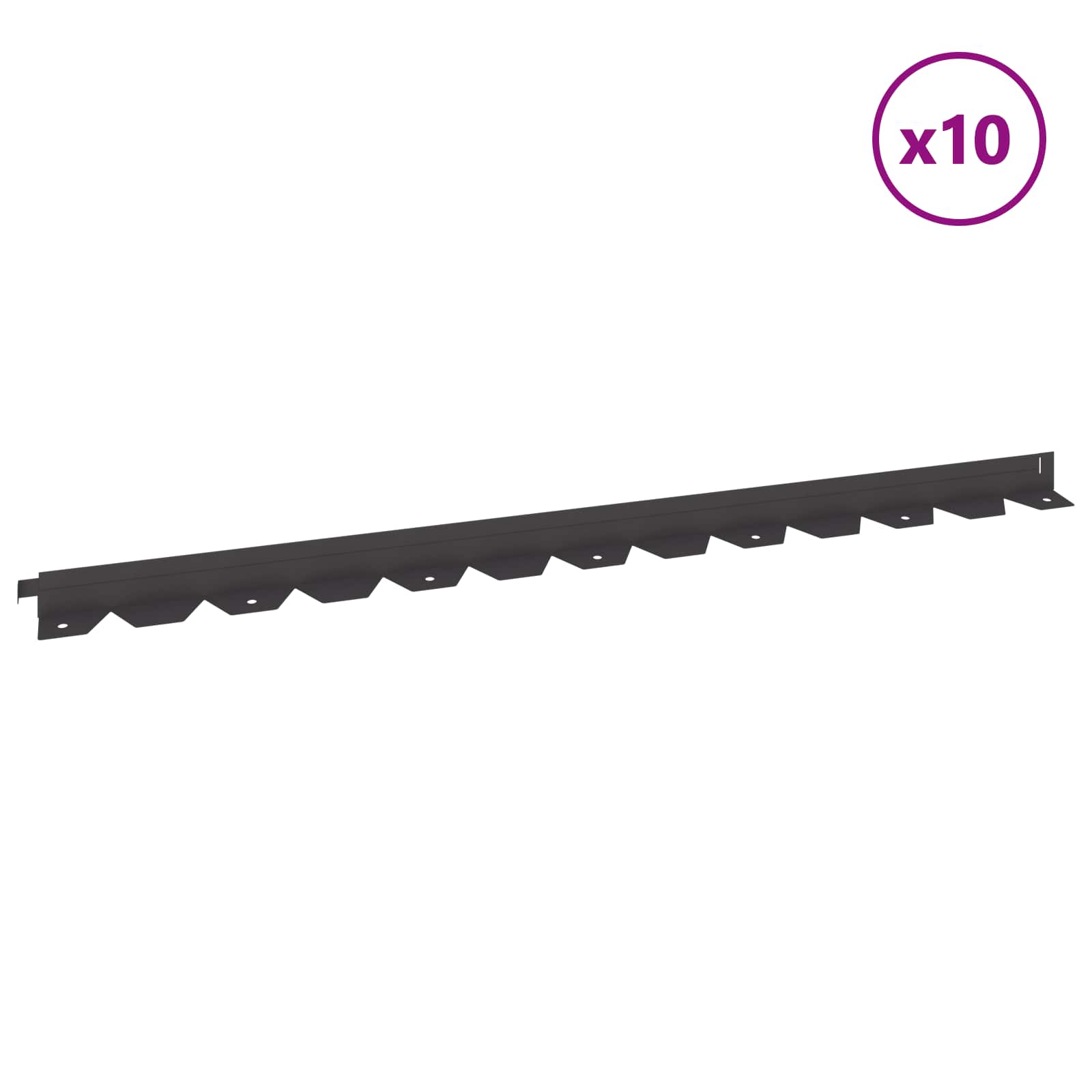 Nurmireunus 10 Pcs 102 X 4 X 4 Cm Teräs Musta