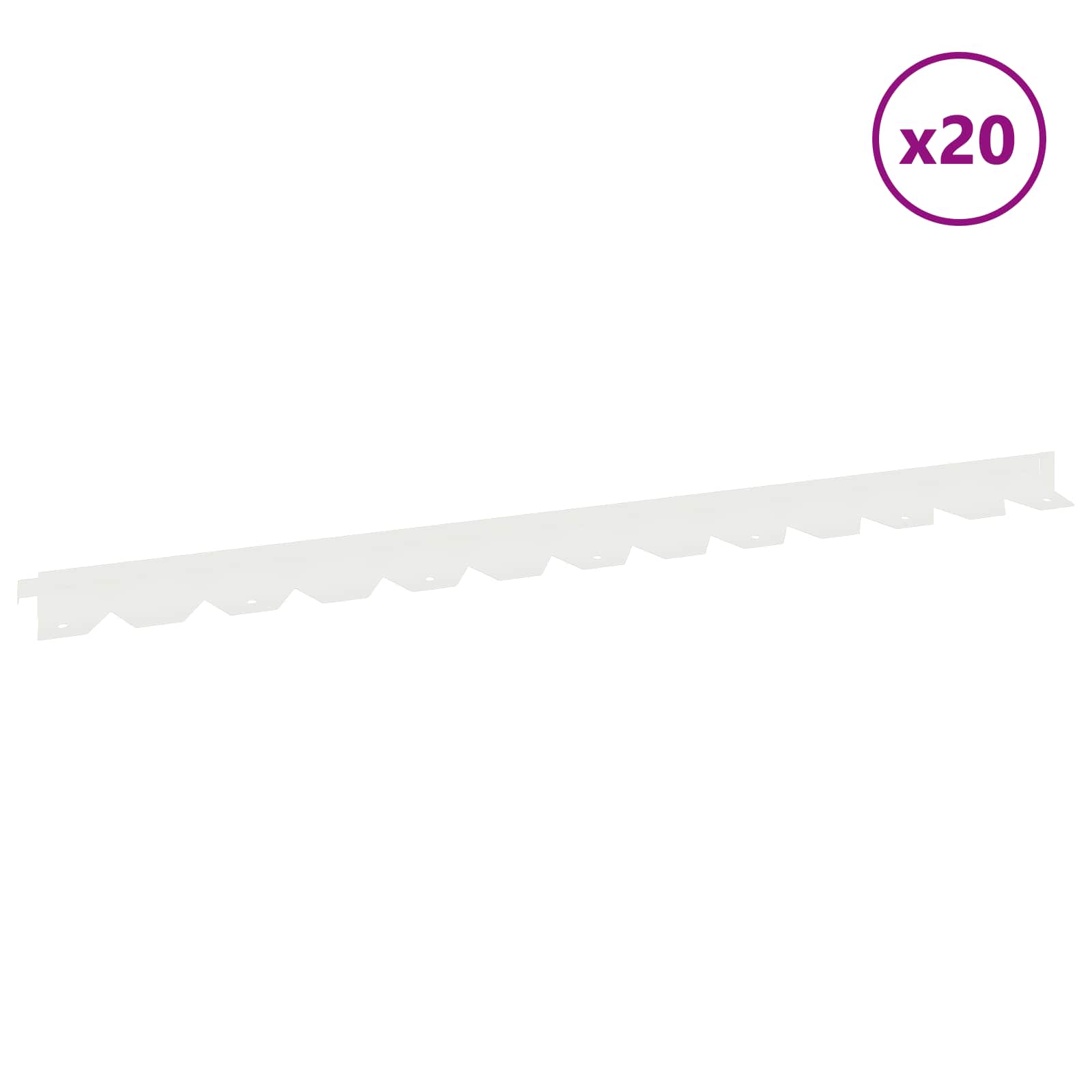 Nurmireunus 20 Pcs 102 X 4 X 4 Cm Teräs Valkoinen
