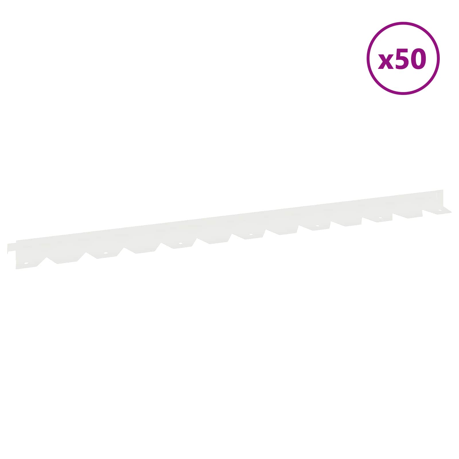 Nurmireunus 50 Pcs 102 X 4 X 4 Cm Teräs Valkoinen