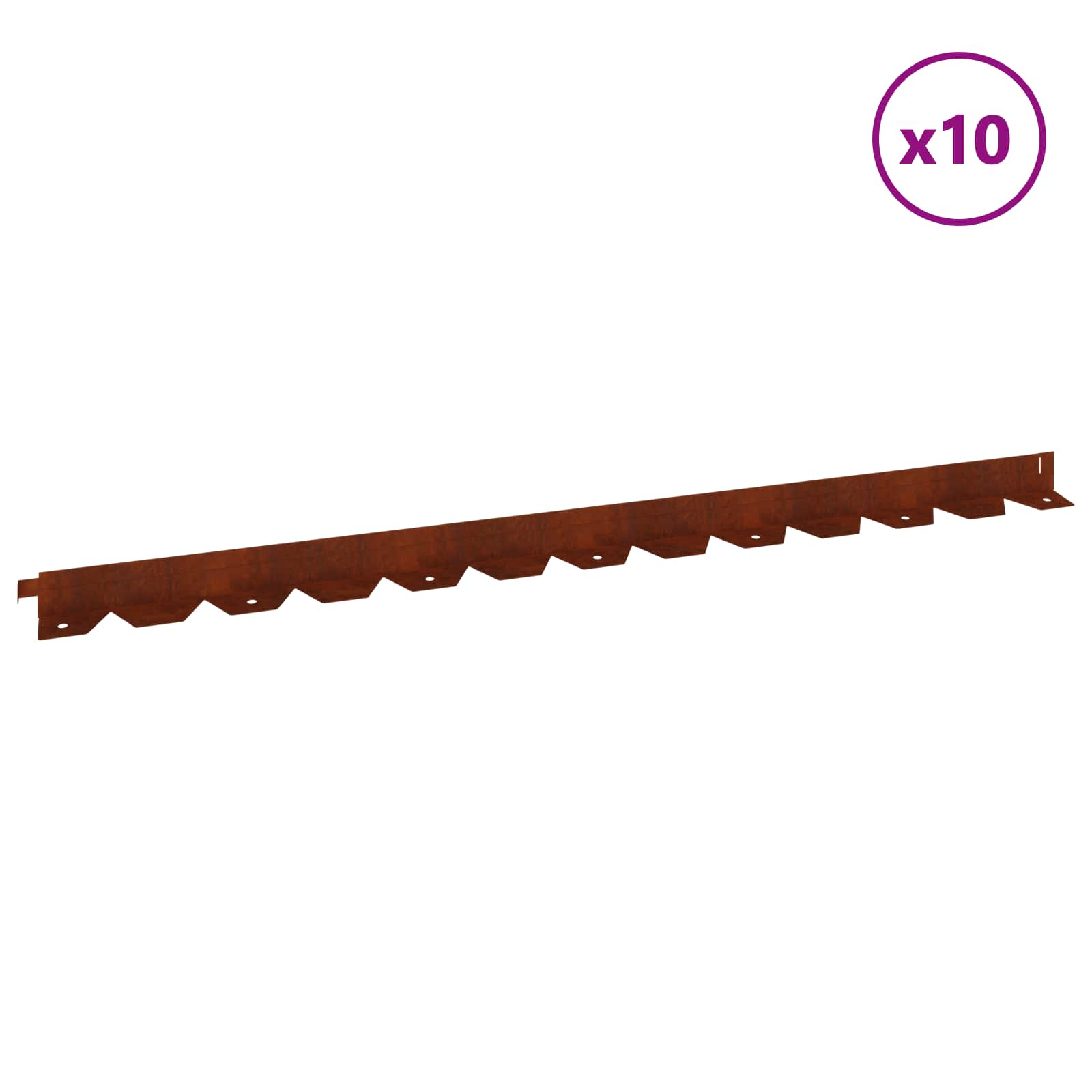Nurmireunus 10 Pcs 102 X 4 X 4 Cm Teräs Ruosteinen