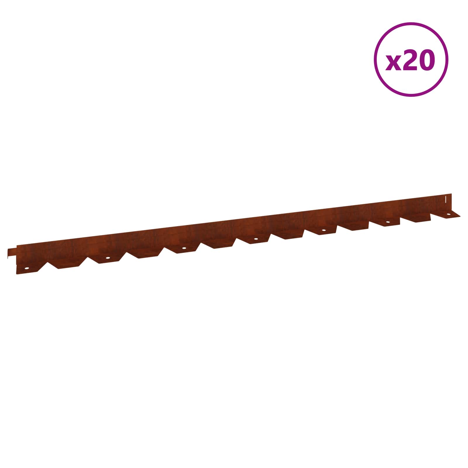 Nurmireunus 20 Pcs 102 X 4 X 4 Cm Teräs Ruosteinen