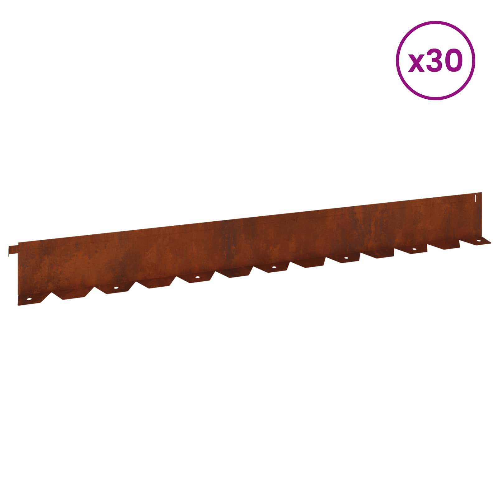 Nurmireunus 30 Pcs 102 X 10 X 4 Cm Teräs Ruosteinen