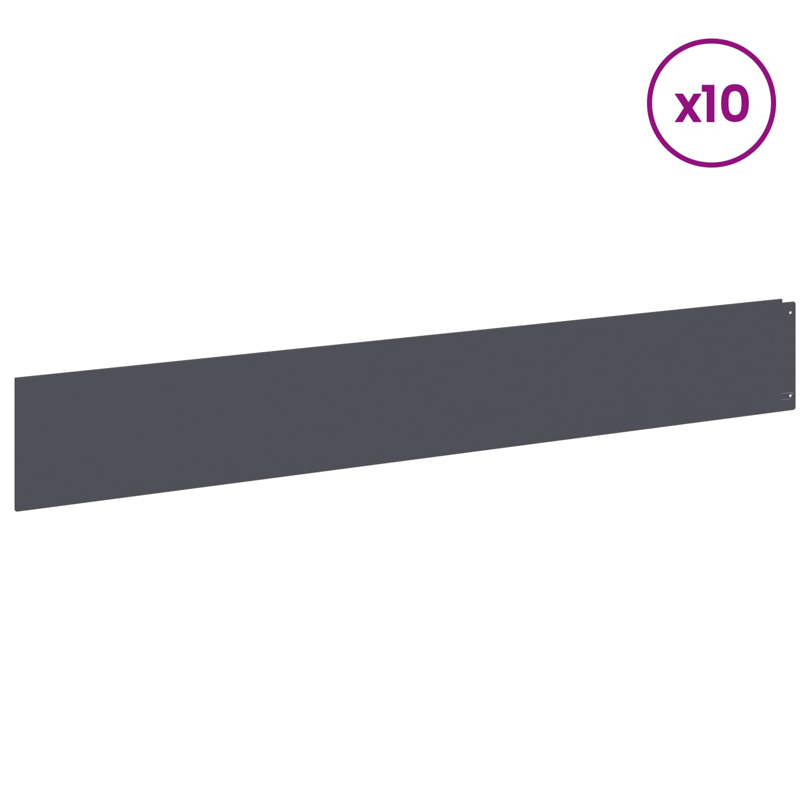 Nurmireunus 10 Pcs 100 X 15 Cm Teräs Antrasiitti