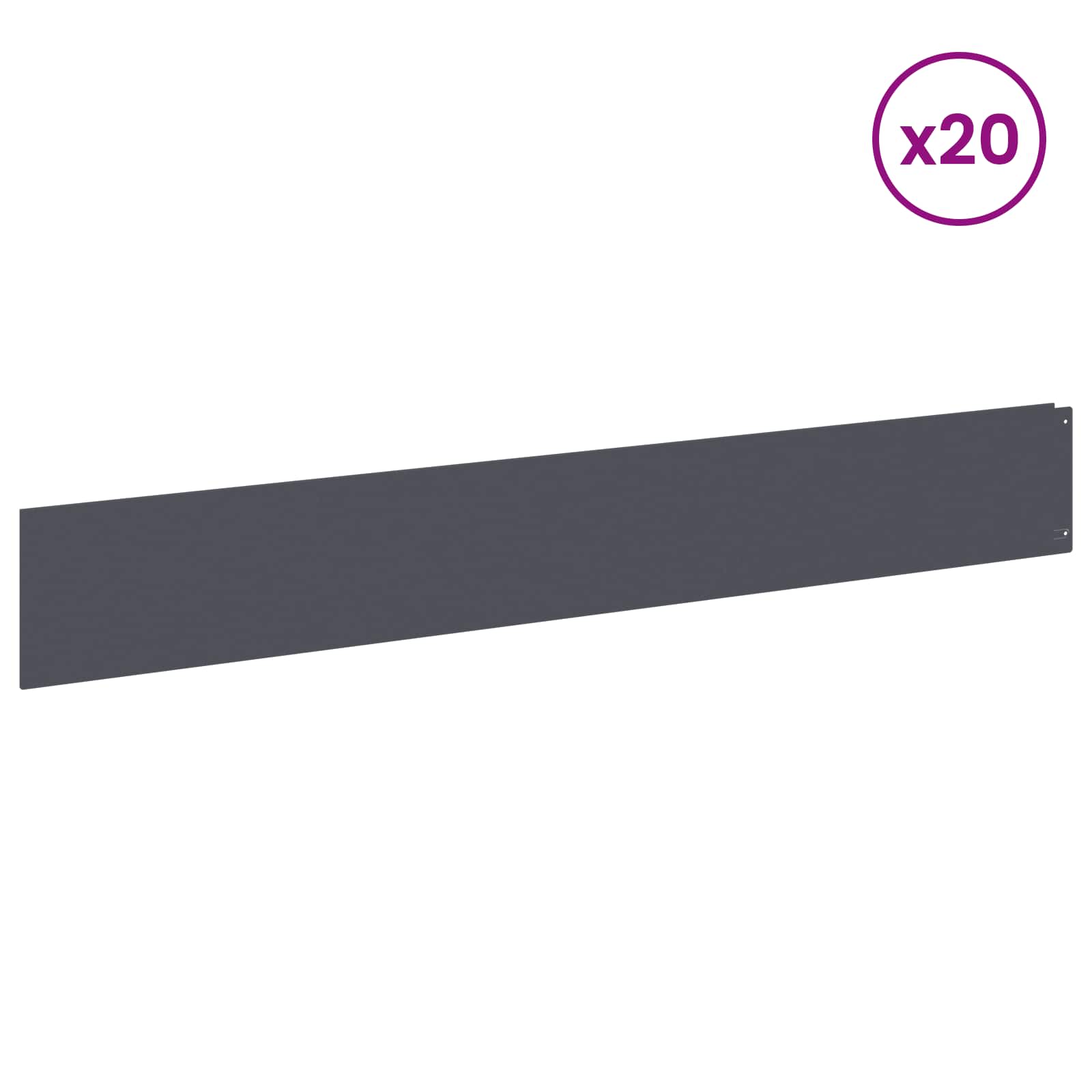 Nurmireunus 20 Pcs 100 X 15 Cm Teräs Antrasiitti