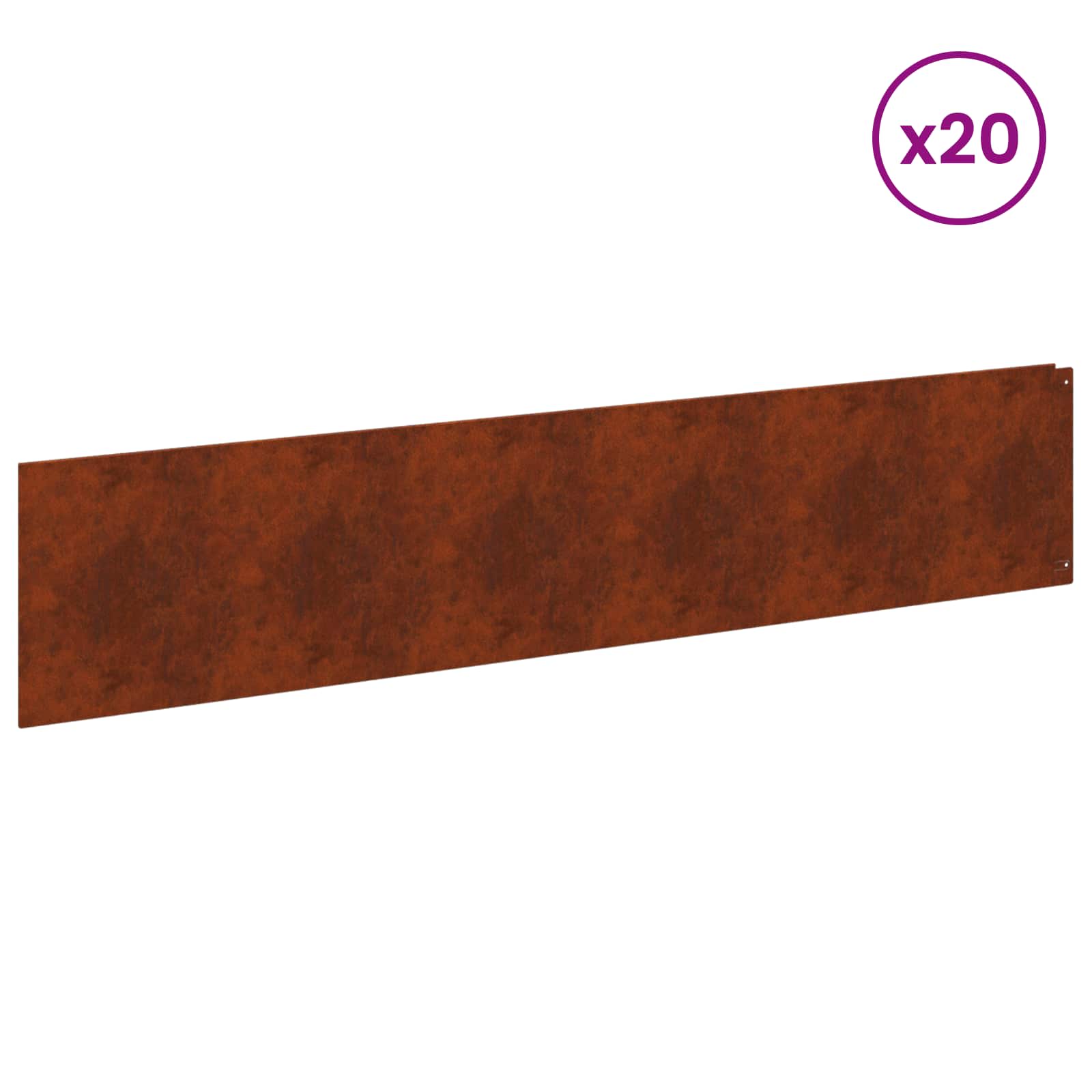 Nurmireunus 20 Pcs 100 X 22 Cm Teräs Ruosteinen
