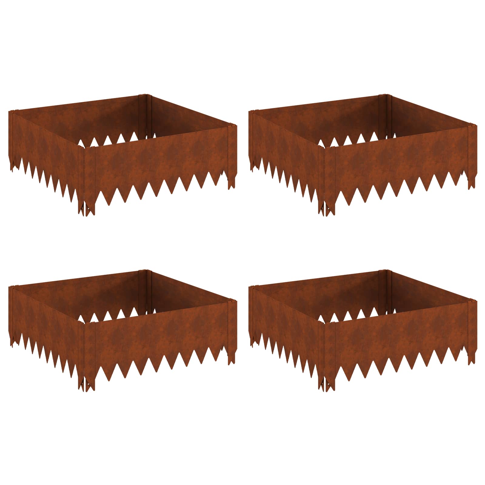 Nurmireunus 4 Pcs 60 X 60 X 20 Cm Teräs Ruosteinen