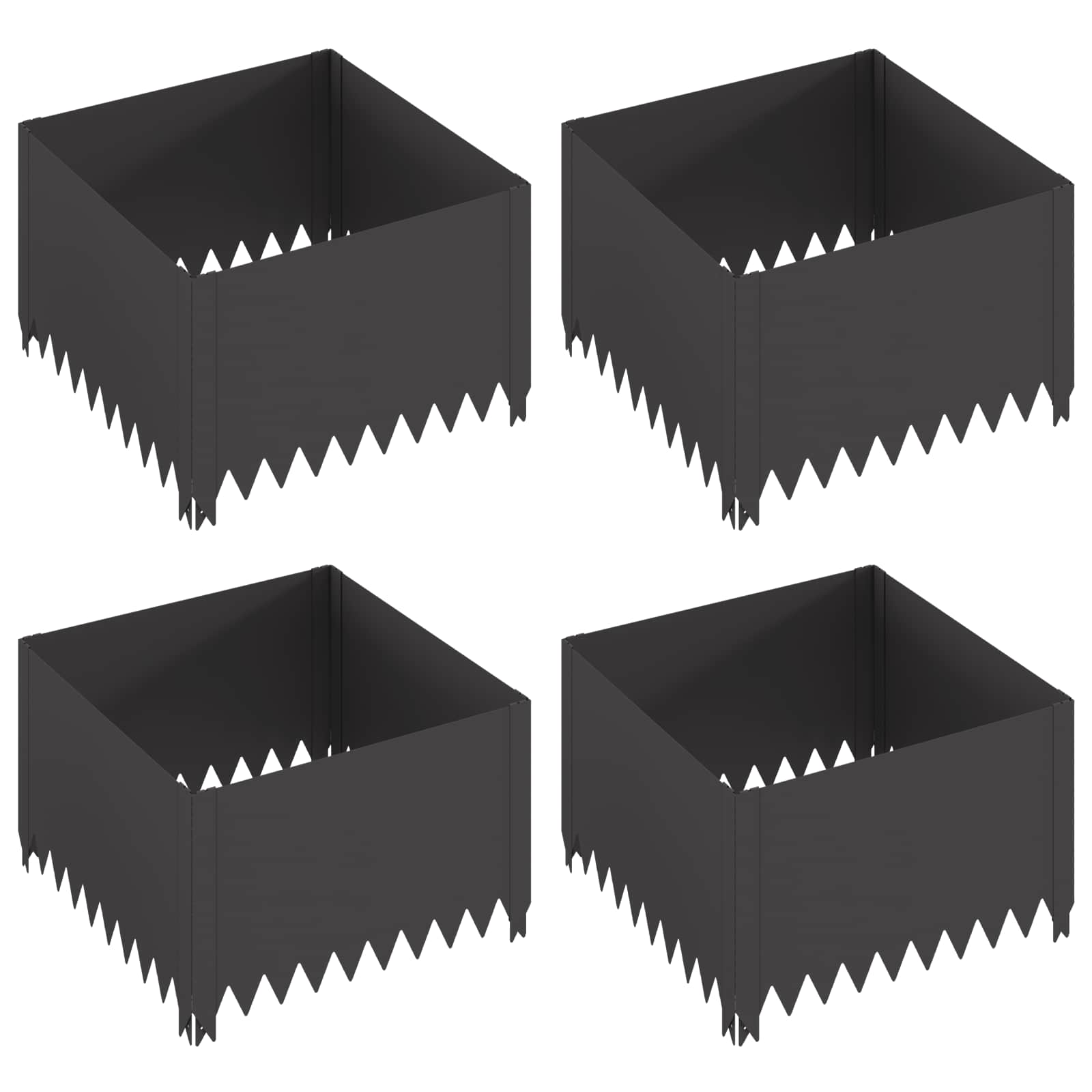 Nurmireunus 4 Pcs 60 X 60 X 35 Cm Teräs Musta