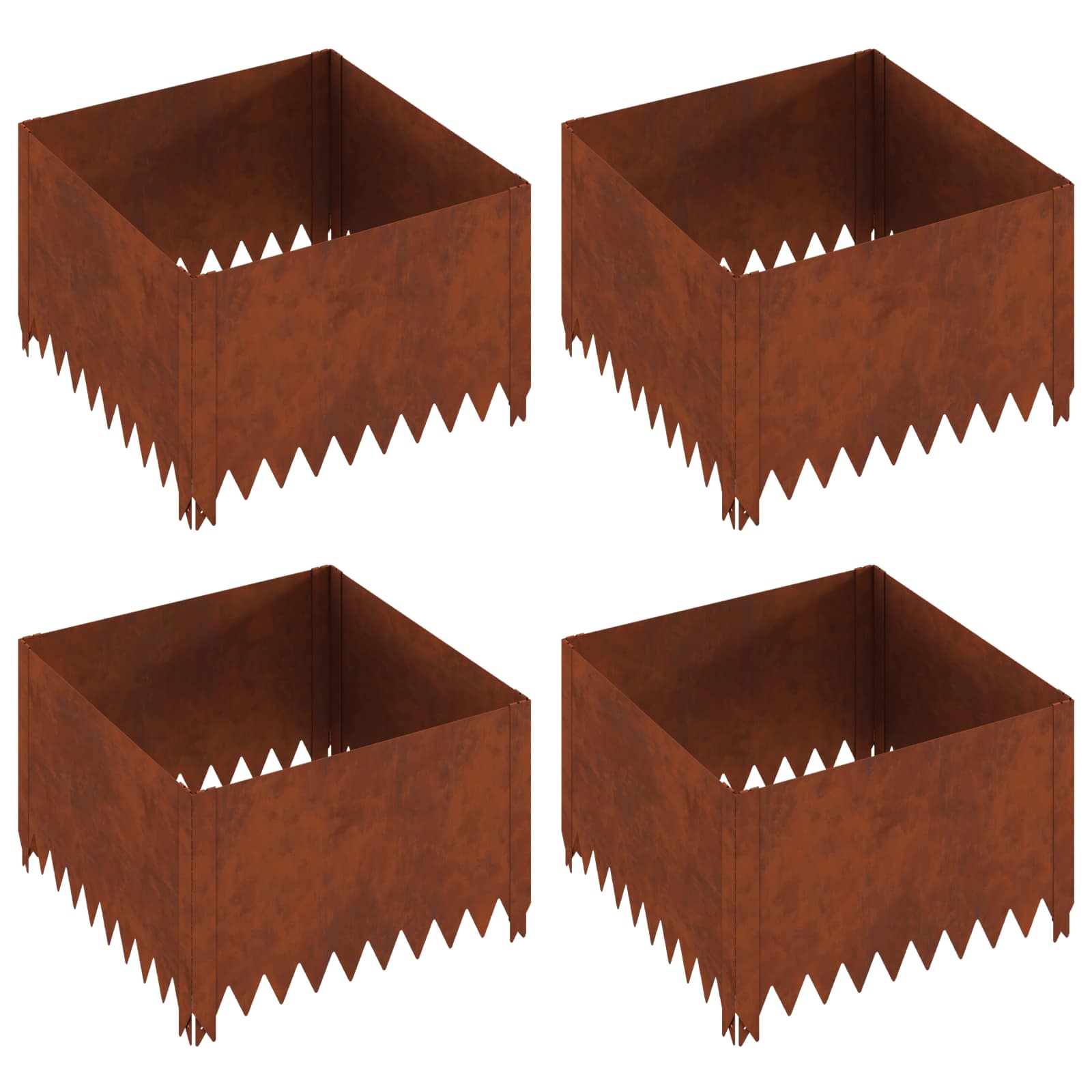 Nurmireunus 4 Pcs 60 X 60 X 35 Cm Teräs Ruosteinen