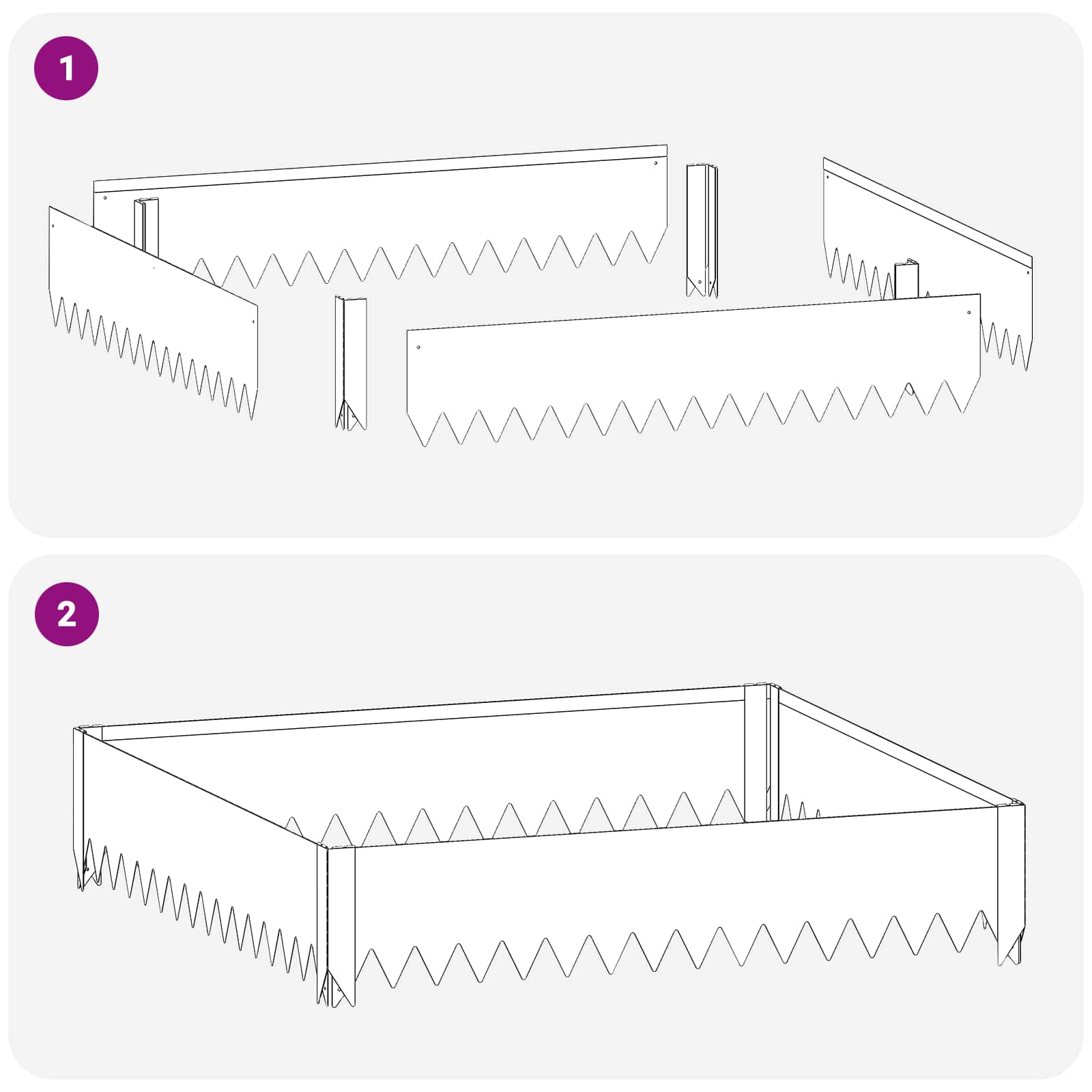 Nurmireunus 4 Pcs 100 X 100 X 20 Cm Teräs Ruosteinen