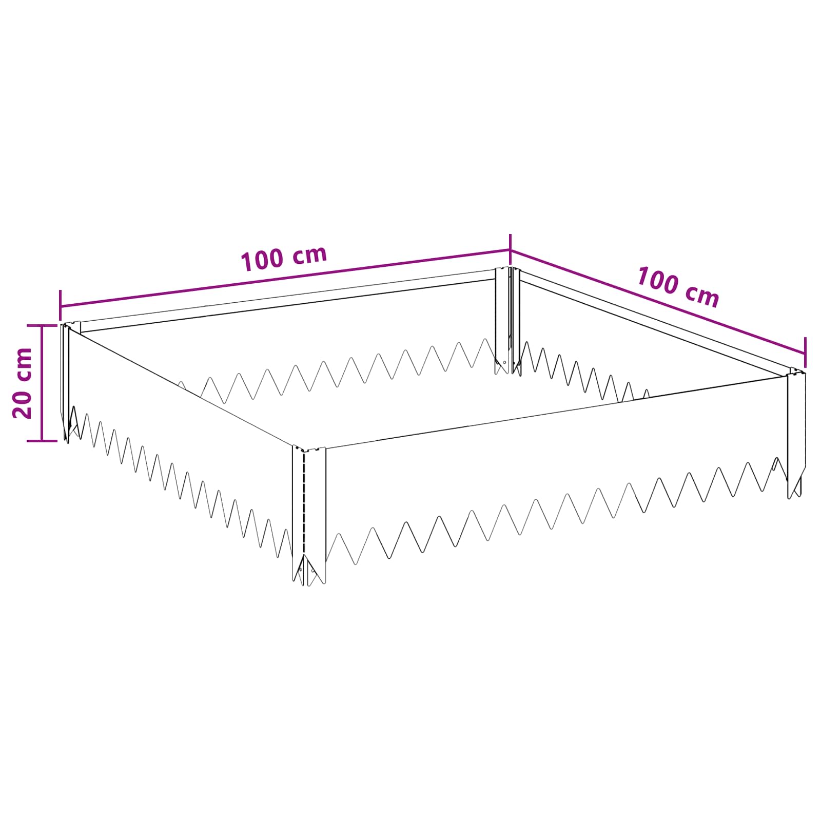 Nurmireunus 4 Pcs 100 X 100 X 20 Cm Teräs Ruosteinen