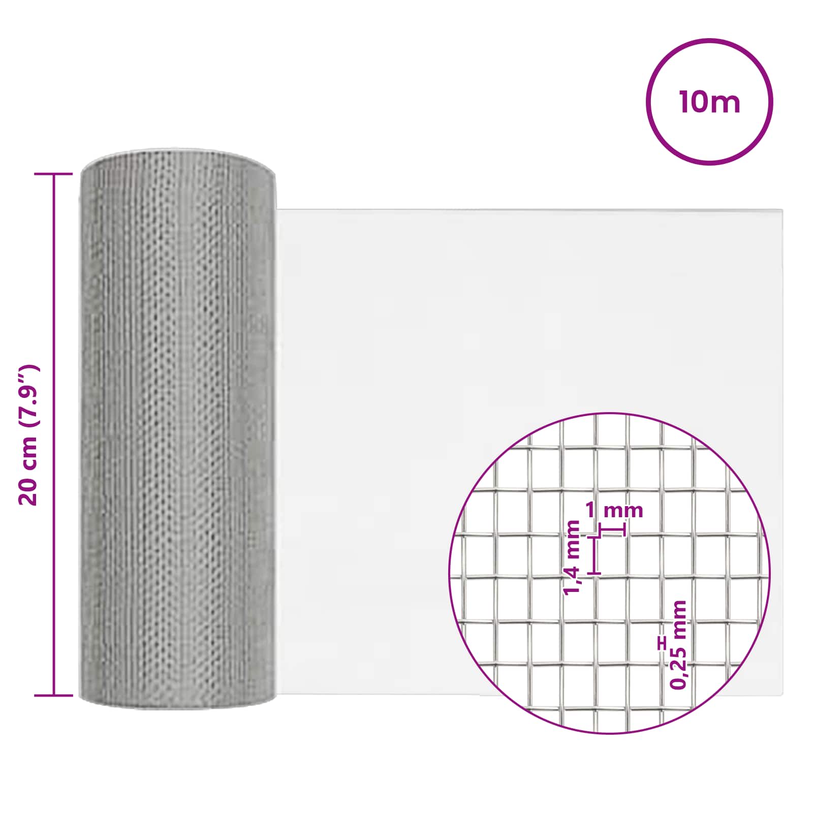 Verkkoruudun 20 X 1000 Cm 18 Mesh Ruostumaton Teräs 304 Hopea
