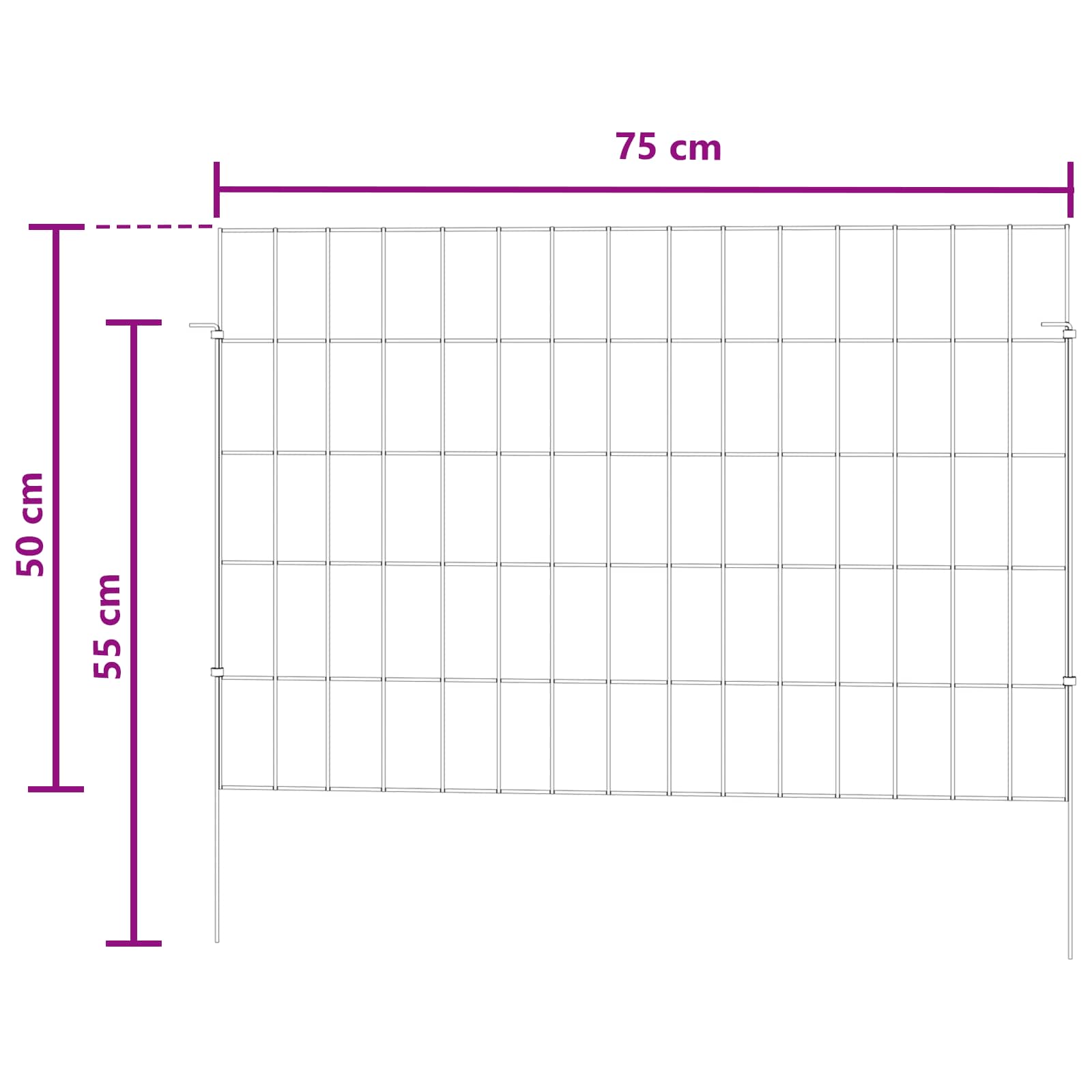 Puutarha-Aita, Jossa On Paalut 12 Pcs 75 X 50 Cm Mesh Hopea
