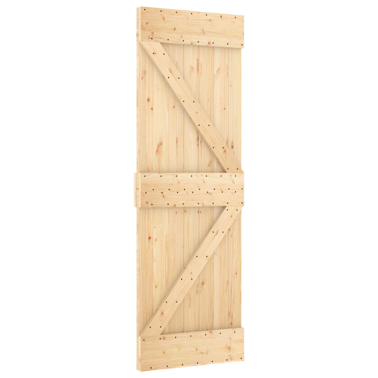 Liukuovi Luonnollinen Ja Musta 70 X 210 Cm Massiivinen Mänty