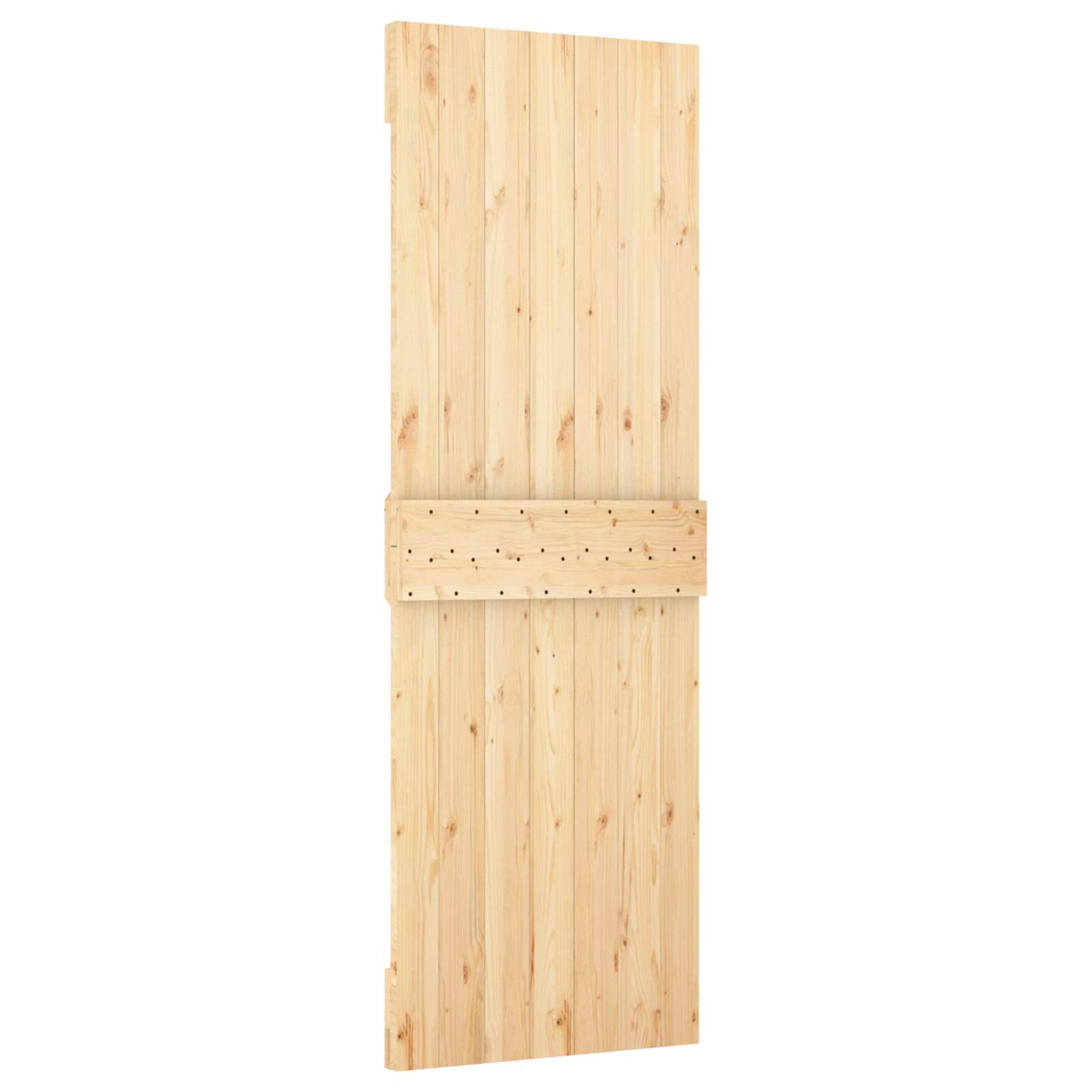 Liukuovi Luonnollinen Ja Musta 70 X 210 Cm Massiivinen Mänty
