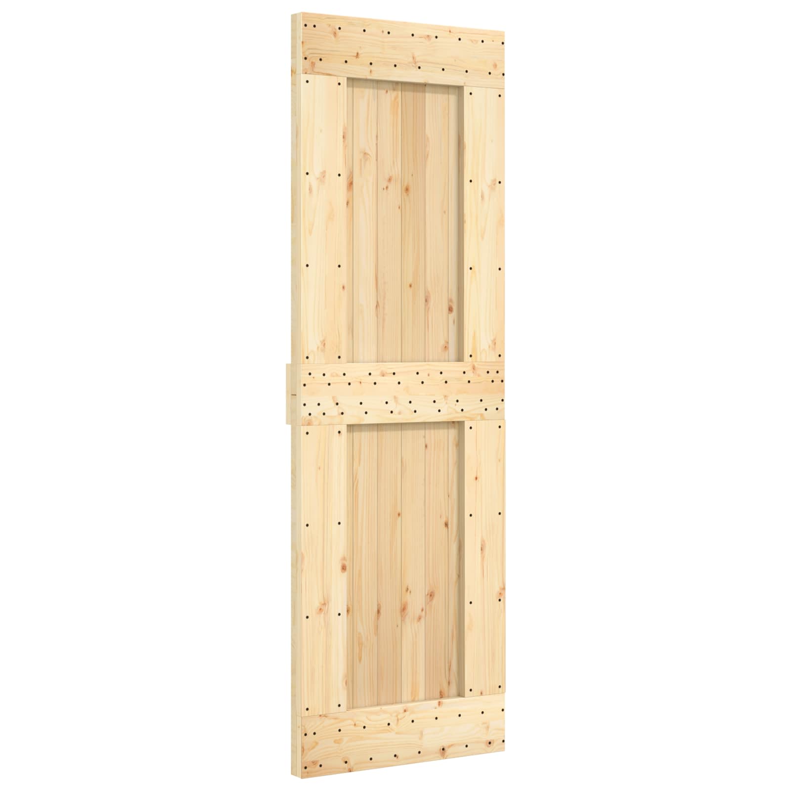 Liukuovi Luonnollinen Ja Musta 70 X 210 Cm Massiivinen Mänty