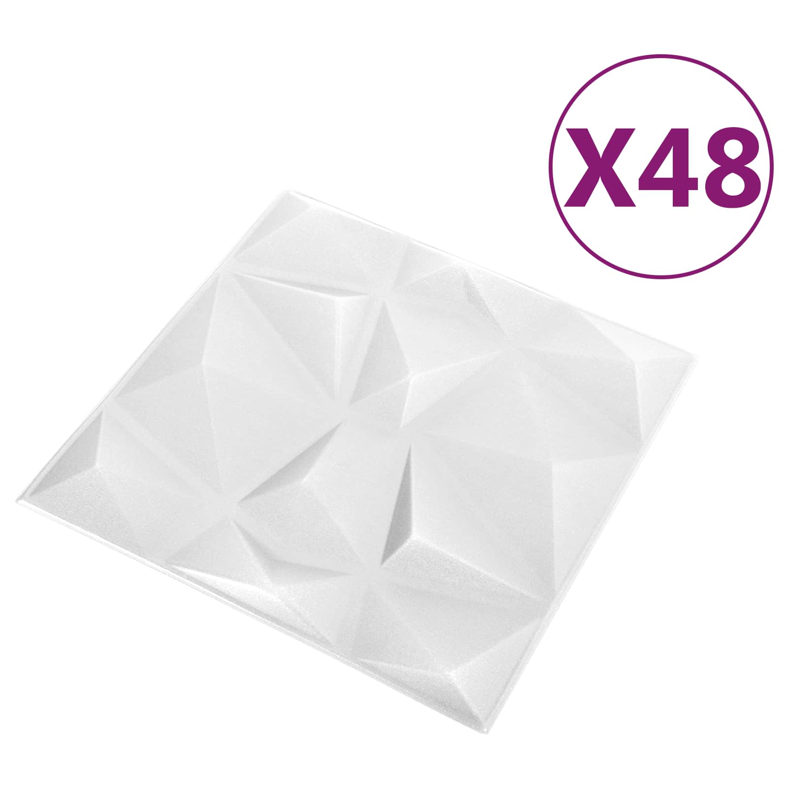 Seinäpaneelit 48 Pcs Timanttivalkoinen 50 X 50 Cm Xps Vaahdon