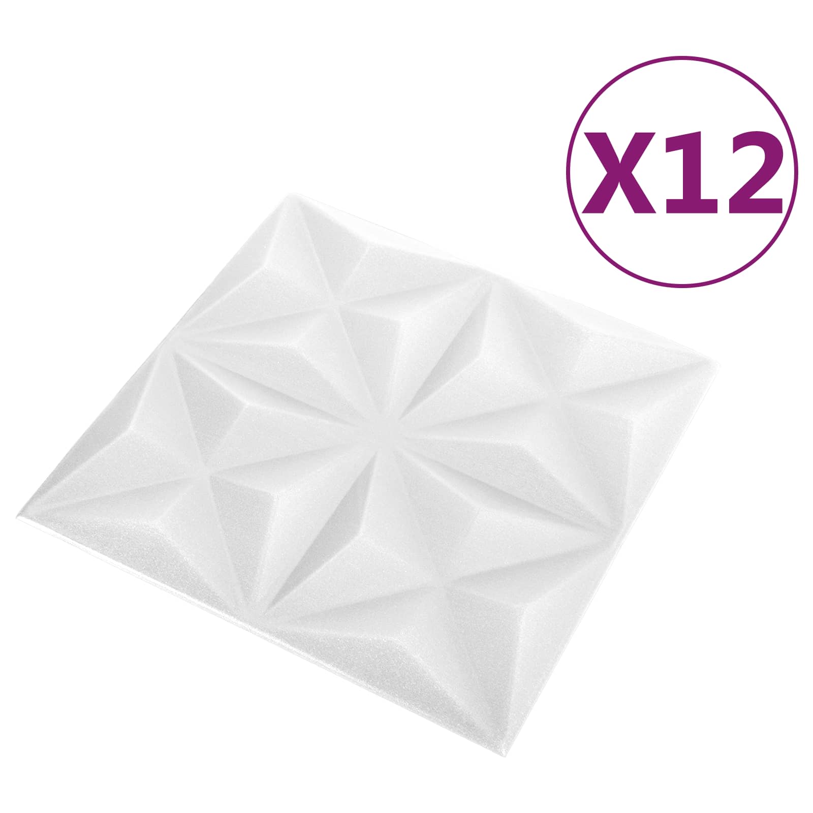 Seinäpaneelit 12 Pcs Origami Valkoinen 50 X 50 Cm Xps Vaahdon