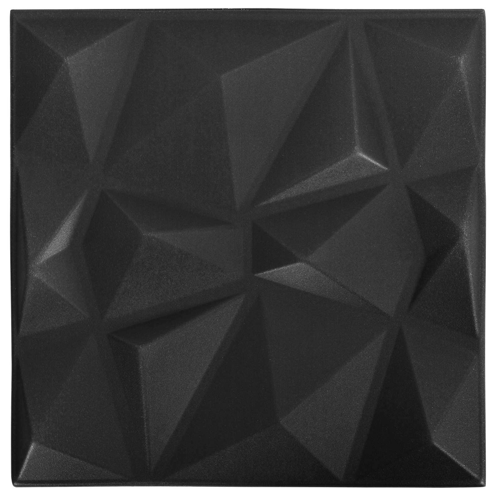 Seinäpaneelit 48 Pcs Timanttimusta 50 X 50 Cm Xps Vaahdon