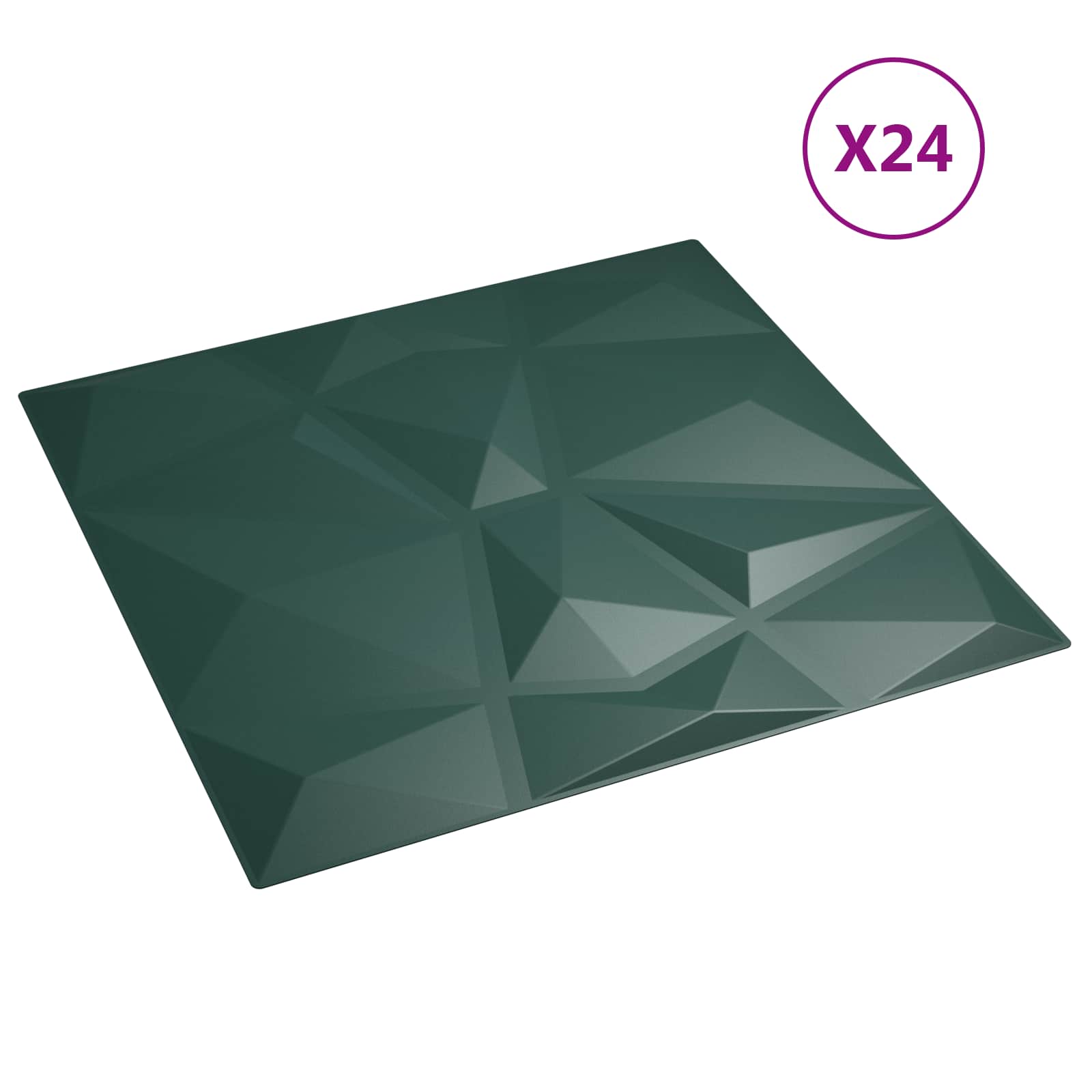 Seinäpaneelit 24 Pcs Vihreä 50 X 50 Cm Xps Vaahdon
