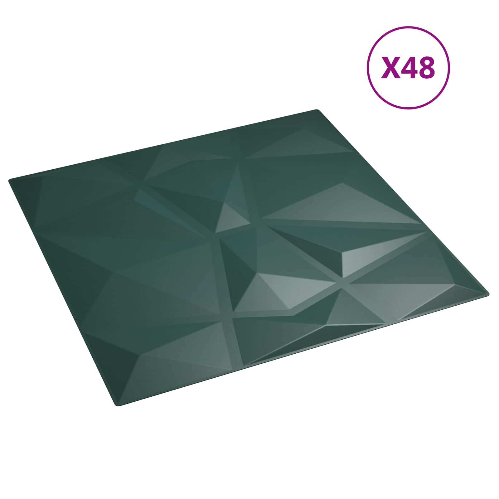 Seinäpaneelit 48 Pcs Vihreä 50 X 50 Cm Xps Vaahdon
