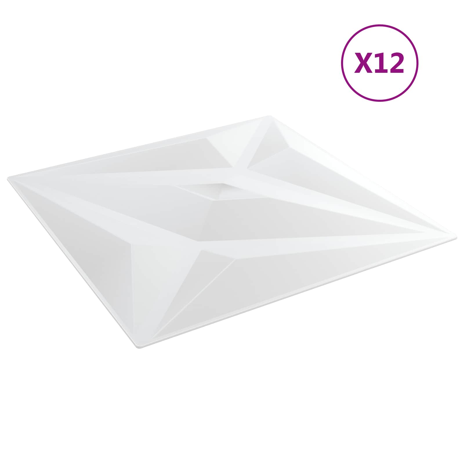 Seinäpaneelit 12 Pcs Valkoinen Tähti 50 X 50 Cm Xps Vaahdon