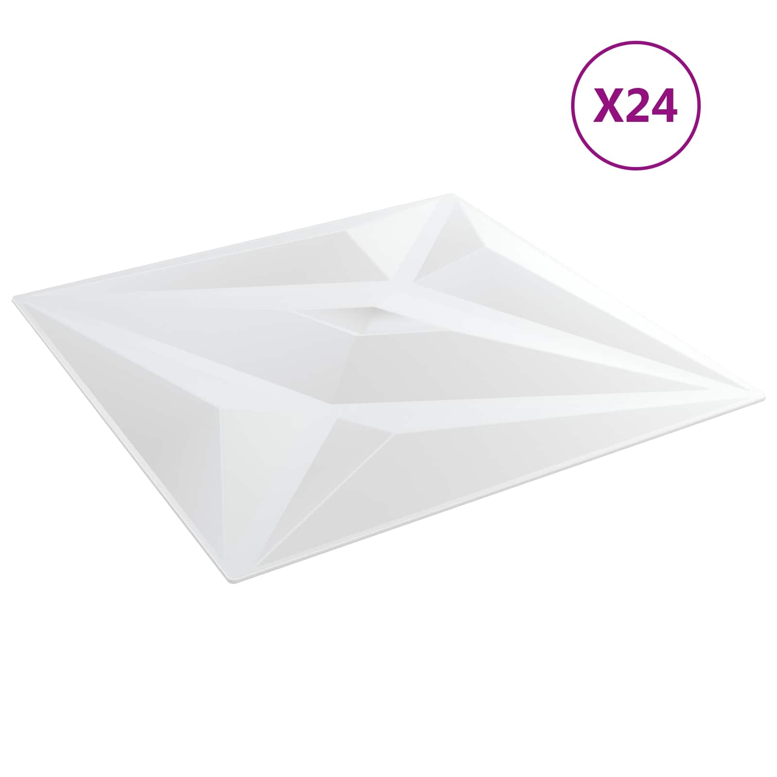 Seinäpaneelit 24 Pcs Valkoinen Tähti 50 X 50 Cm Xps Vaahdon
