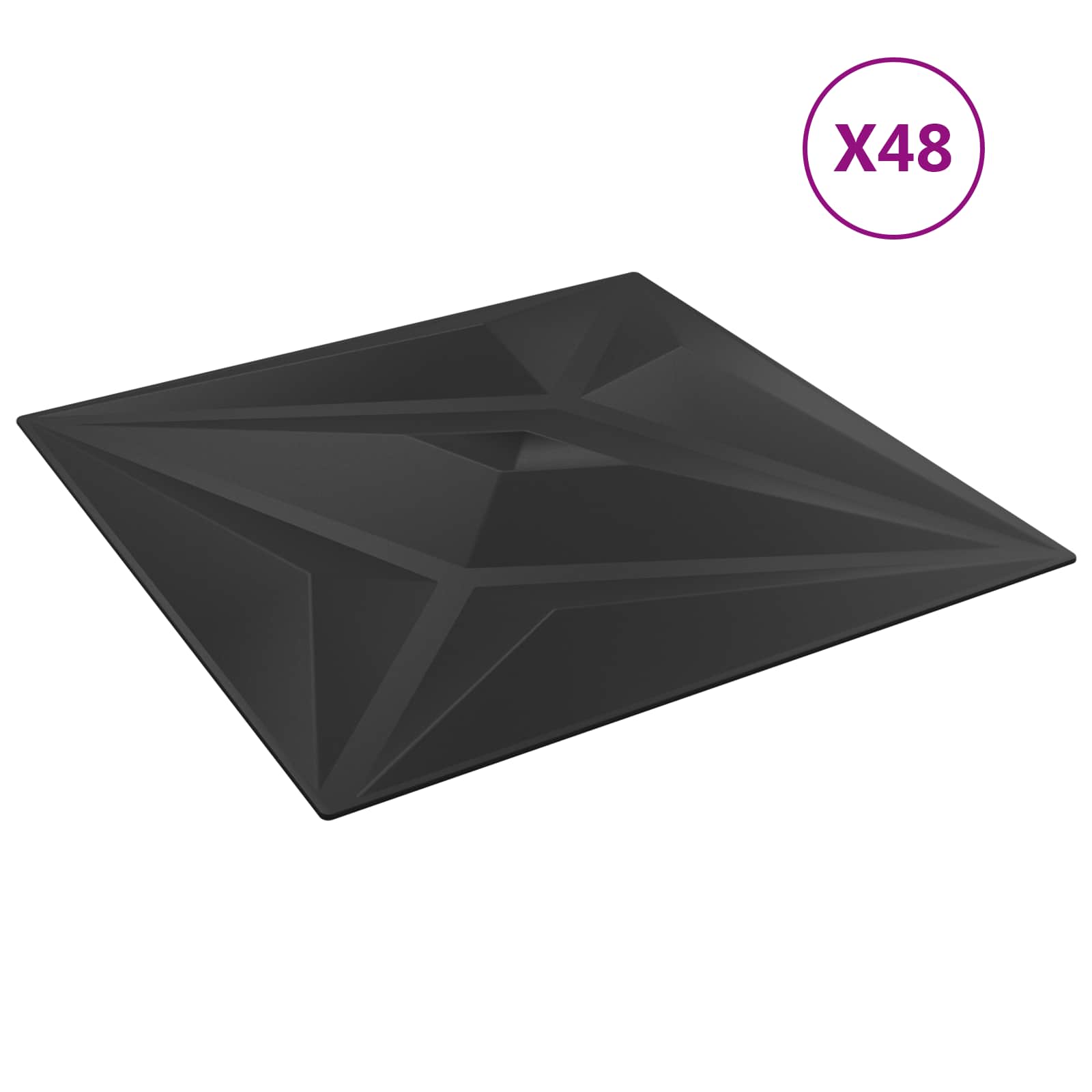Seinäpaneelit Tähti 48 Pcs Musta Tähti 50 X 50 Cm Xps Vaahdon