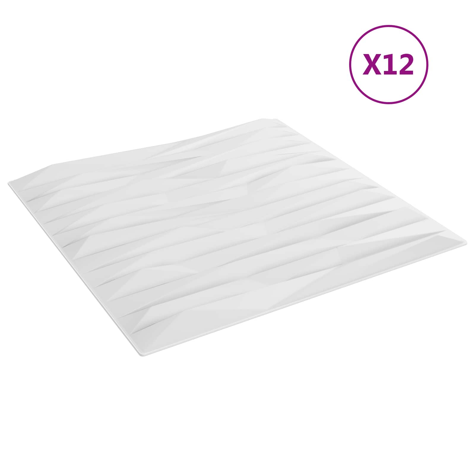 Seinäpaneelit 12 Pcs Valkoinen Kivi 50 X 50 Cm Xps Vaahdon