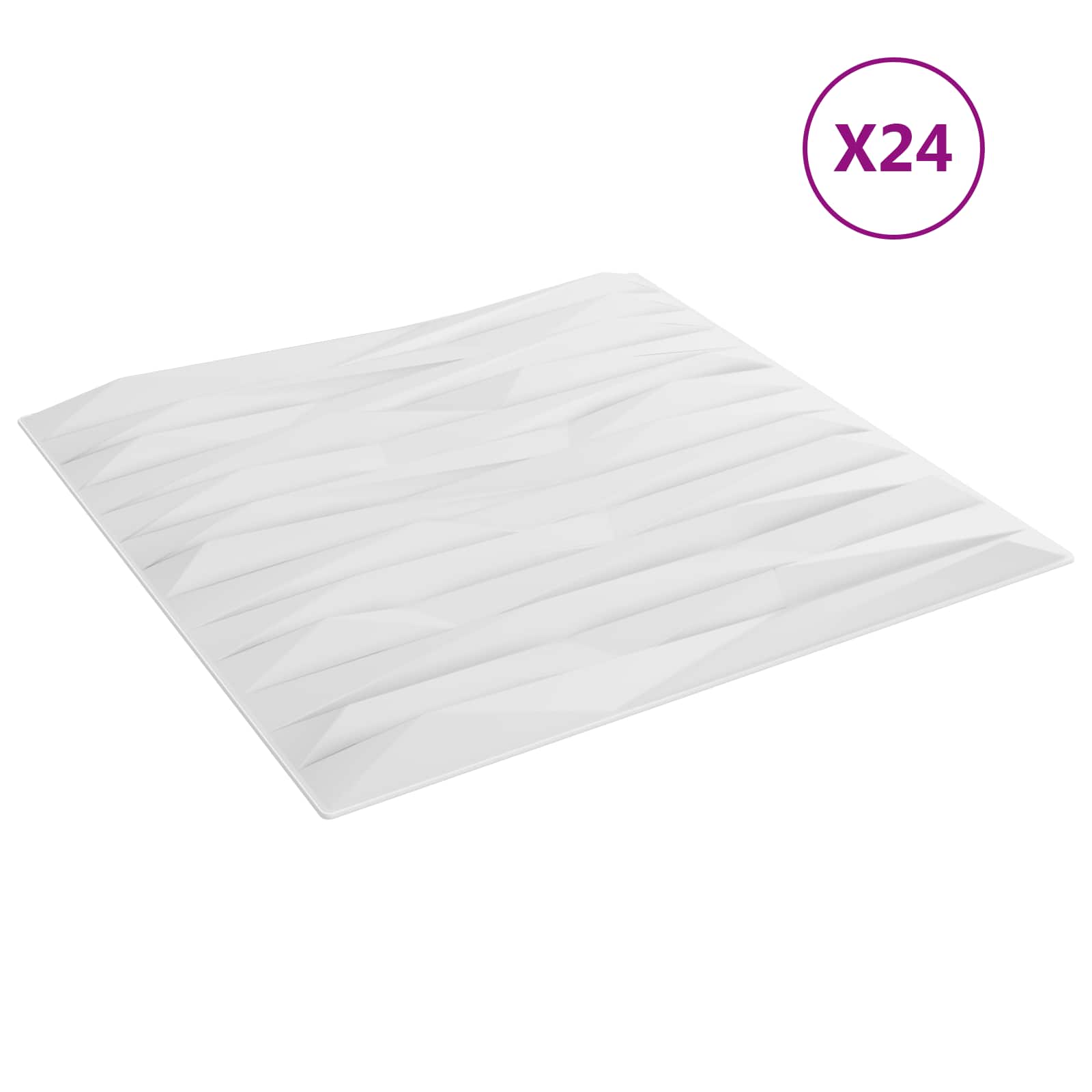Seinäpaneelit 24 Pcs Valkoinen Kivi 50 X 50 Cm Xps Vaahdon
