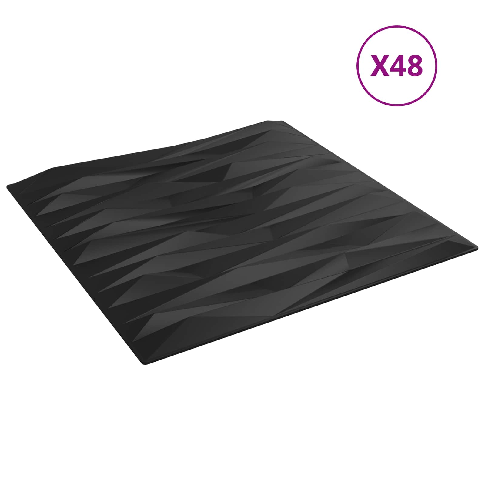 Seinäpaneelit 48 Pcs Musta Kivi 50 X 50 Cm Xps Vaahdon