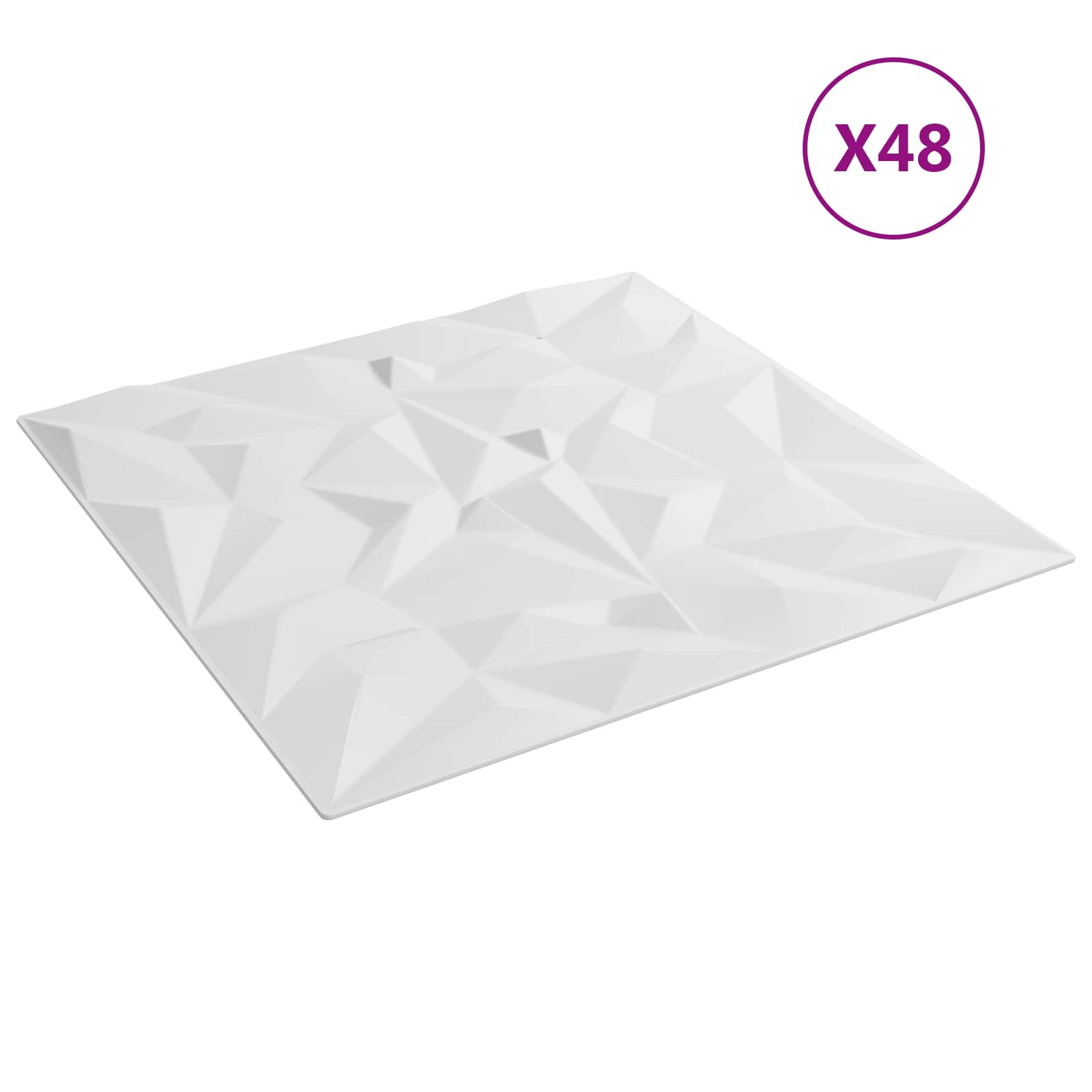 Seinäpaneelit 48 Pcs Valkoinen 50 X 50 Cm Xps Vaahdon