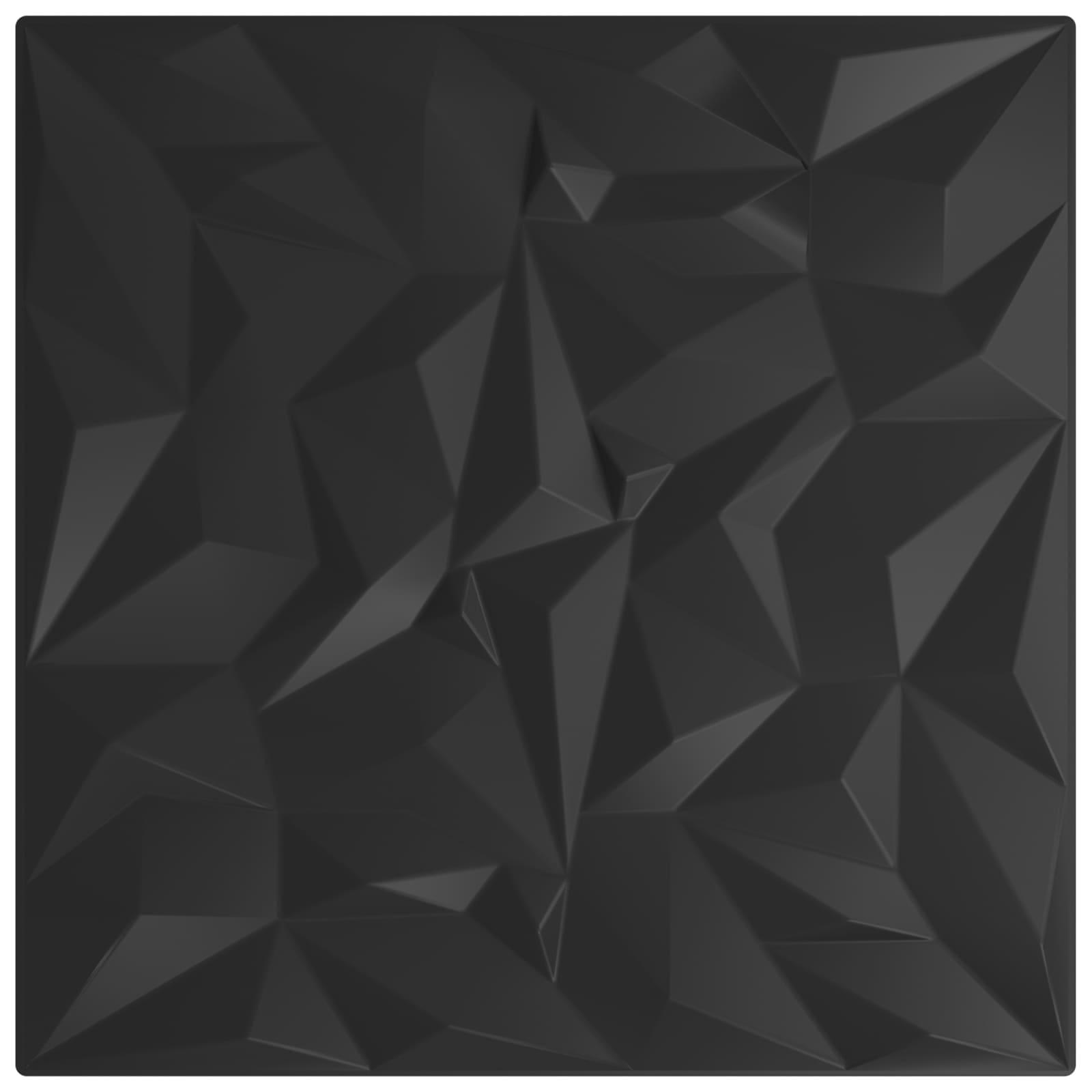 Seinäpaneelit 12 Pcs Musta 50 X 50 Cm Xps Vaahdon