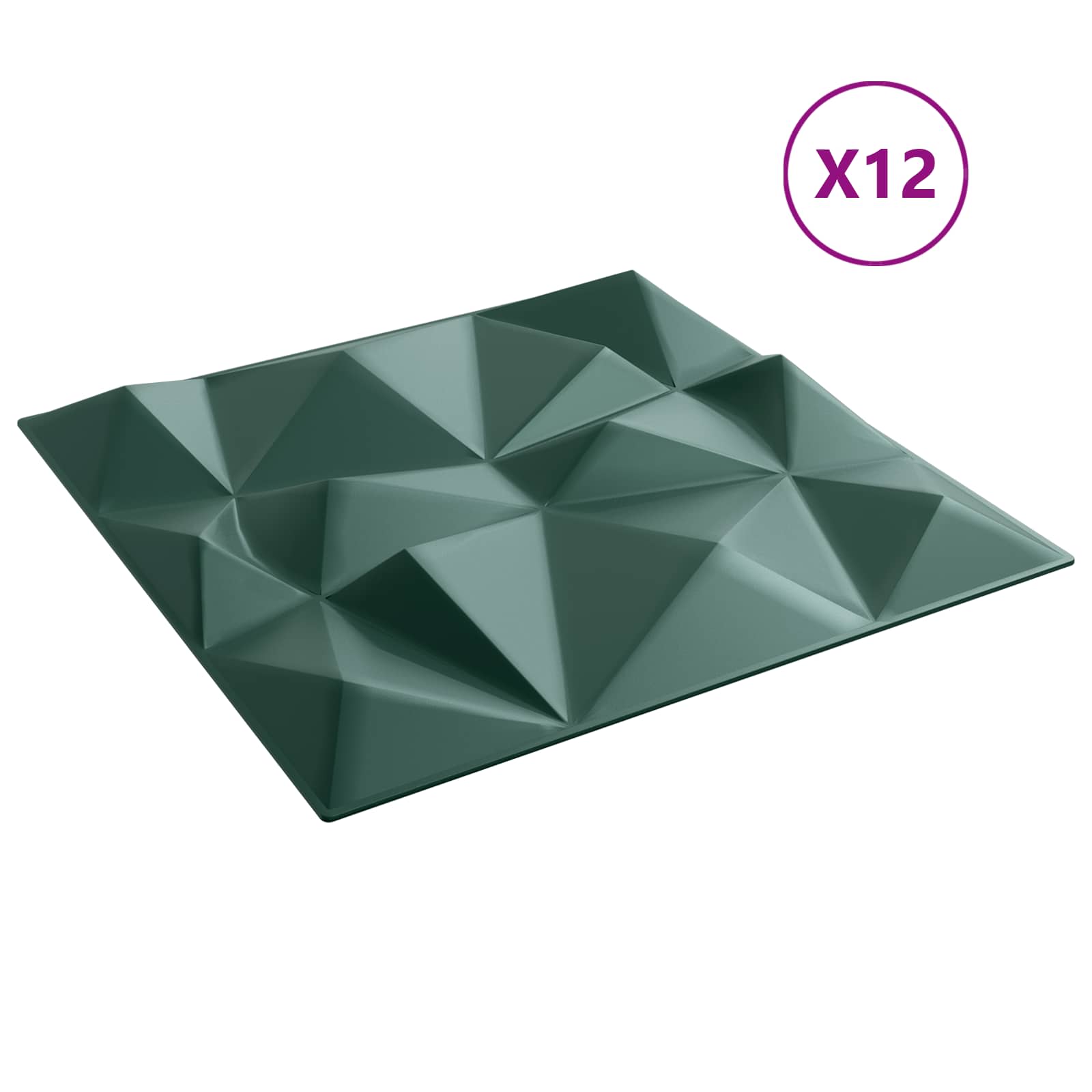 Seinäpaneelit 12 Pcs Timanttivihreä 50 X 50 Cm Xps Vaahdon
