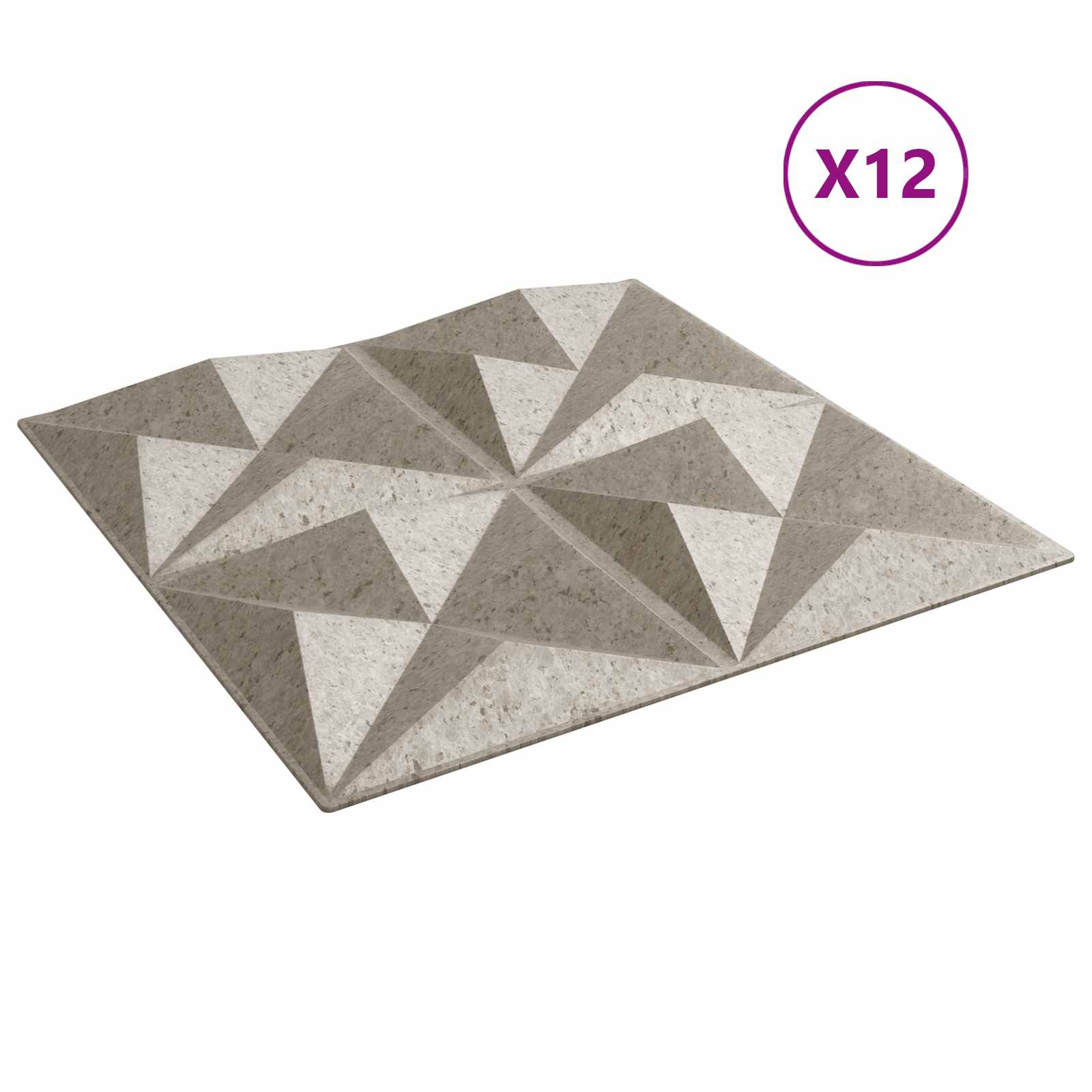 Seinäpaneelit 12 Pcs Origamibetoni 50 X 50 Cm Xps Vaahdon
