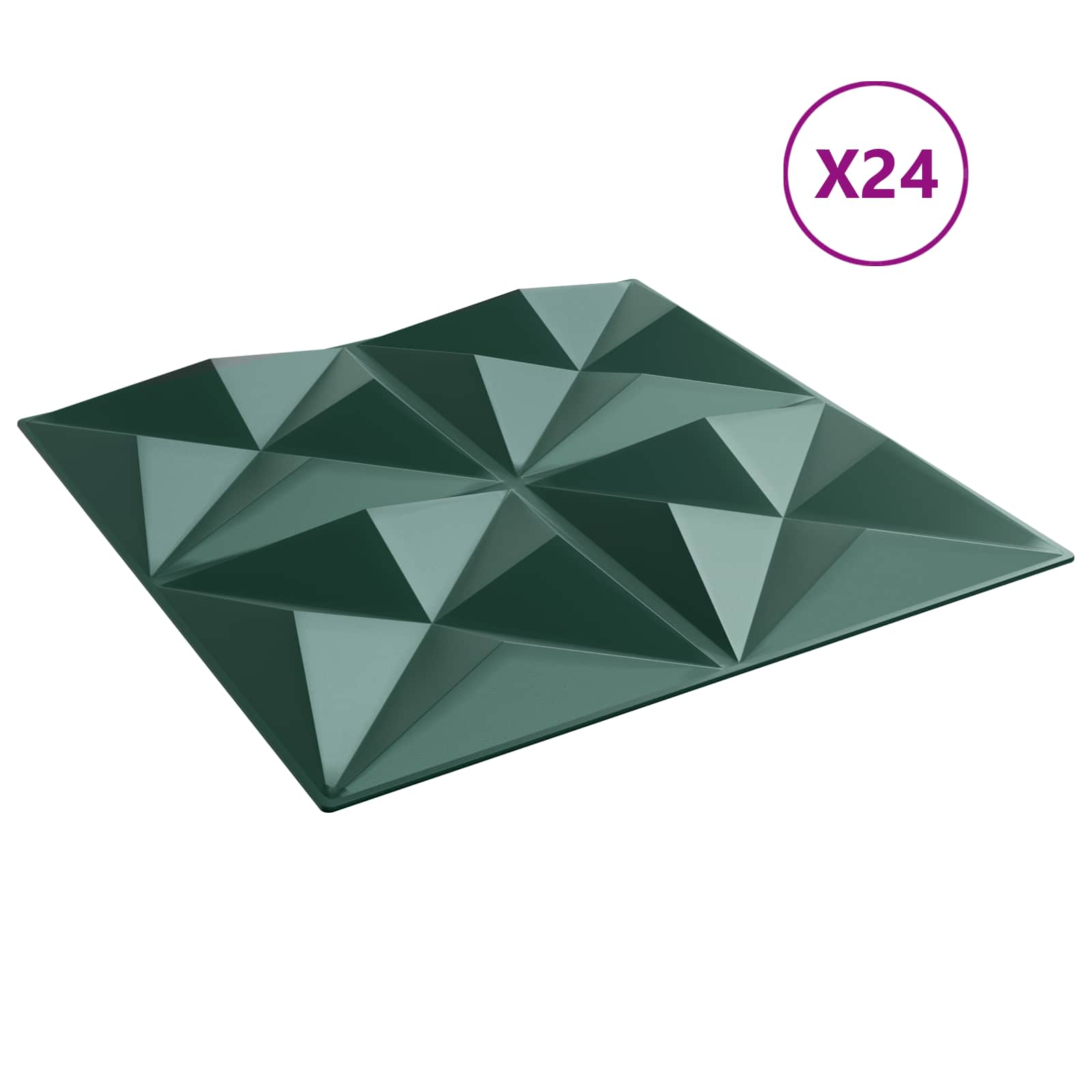 Seinäpaneelit 24 Pcs Origamivihreä 50 X 50 Cm Xps Vaahdon