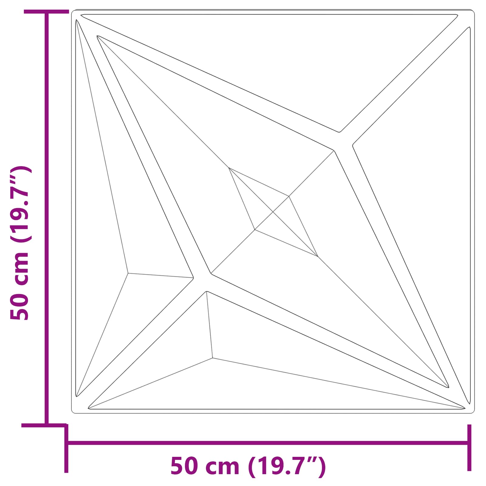 Seinäpaneelit Tähti 12 Pcs Tähtibetoni 50 X 50 Cm Xps Vaahdon