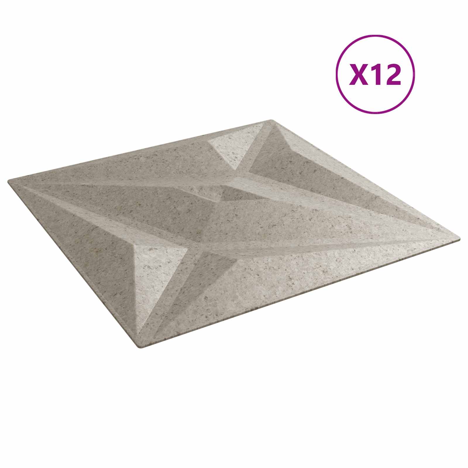 Seinäpaneelit Tähti 12 Pcs Tähtibetoni 50 X 50 Cm Xps Vaahdon
