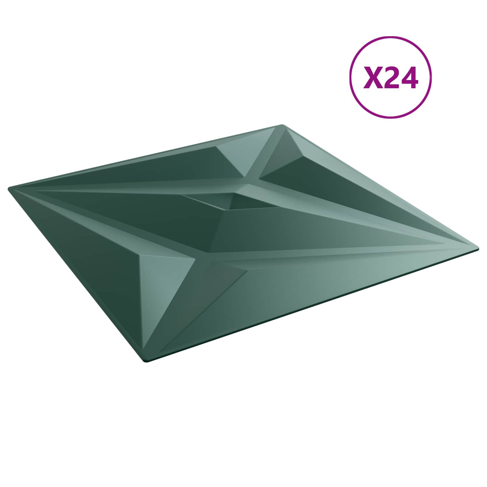 Seinäpaneelit Tähti 24 Pcs Tähtivihreä 50 X 50 Cm Xps Vaahdon