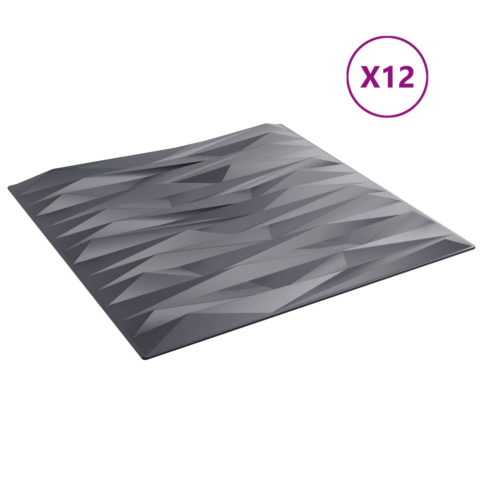 Seinäpaneelit 12 Pcs Kiviharmaa 50 X 50 Cm Xps Vaahdon