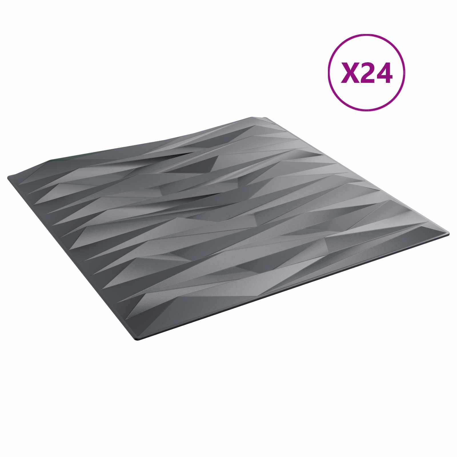 Seinäpaneelit 24 Pcs Kiviharmaa 50 X 50 Cm Xps Vaahdon