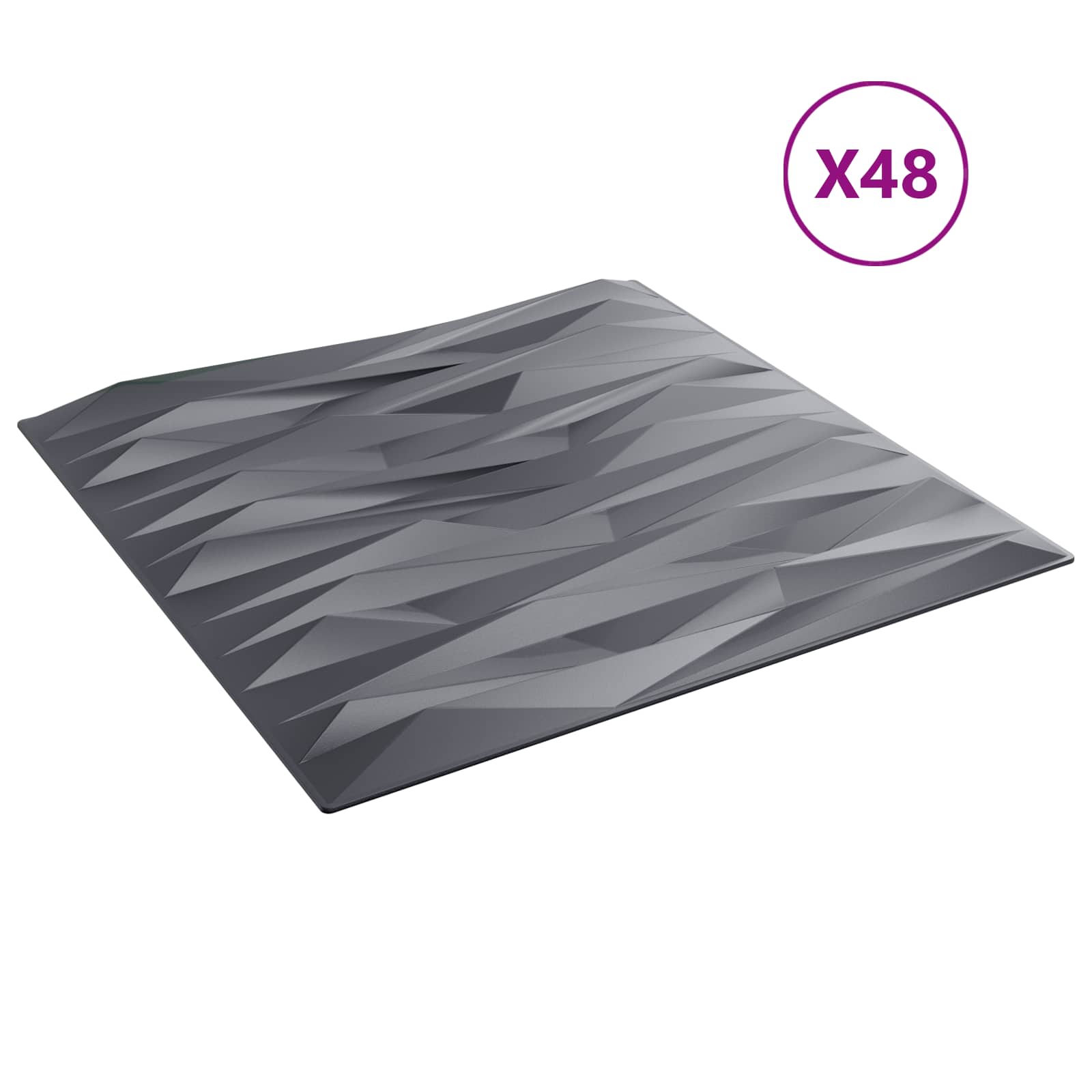 Seinäpaneelit 48 Pcs Kiviharmaa 50 X 50 Cm Xps Vaahdon