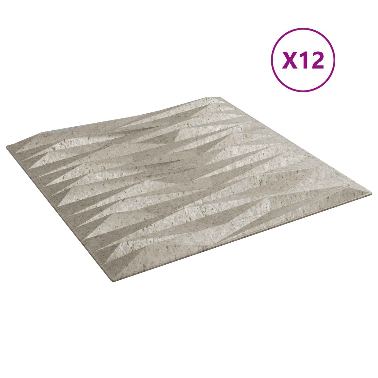 Seinäpaneelit 12 Pcs Kivilöyhkönbetoni 50 X 50 Cm Xps Vaahdon
