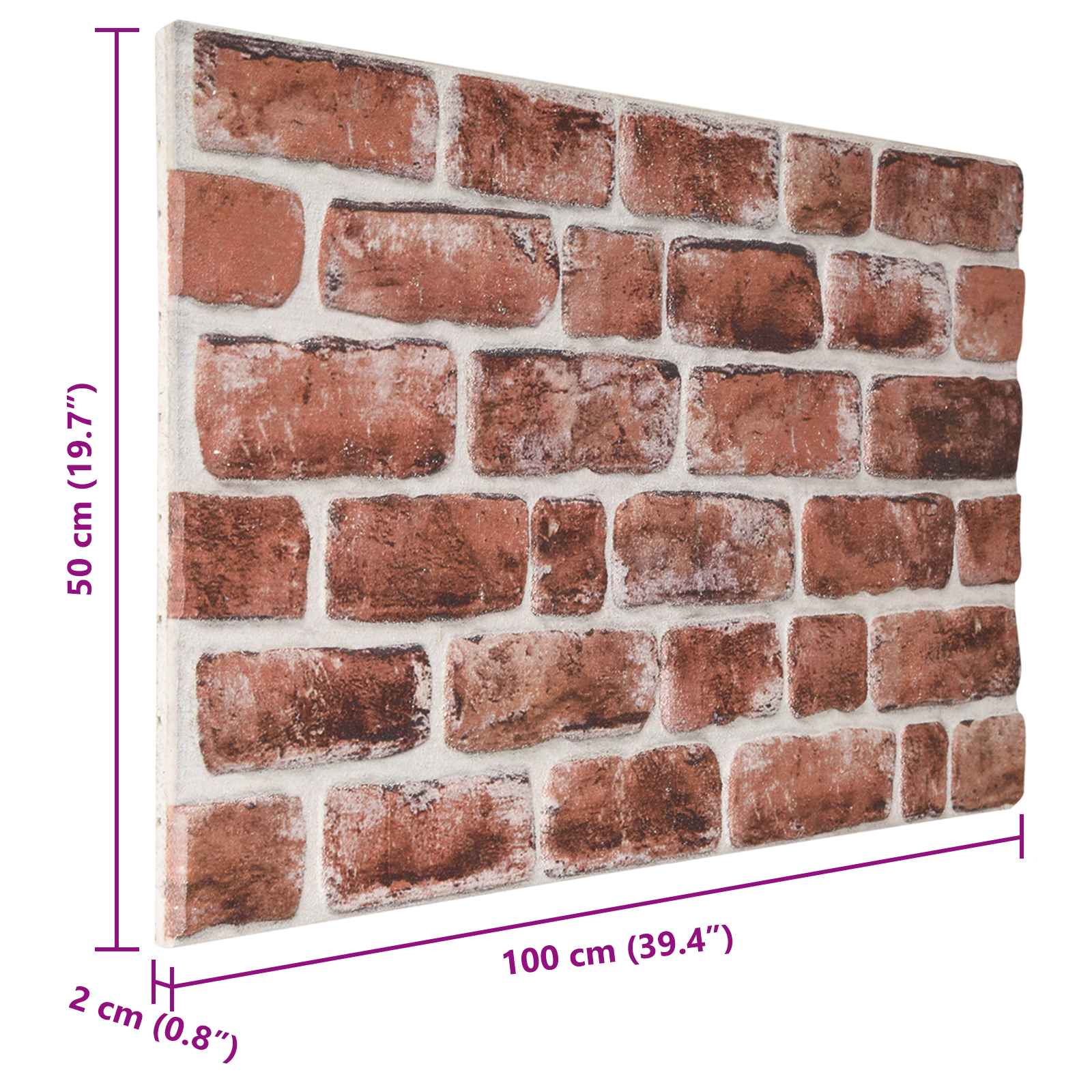 Seinäpaneelit 10 Pcs Tumma Ruskea Ja Valkoinen 100 X 50 Cm