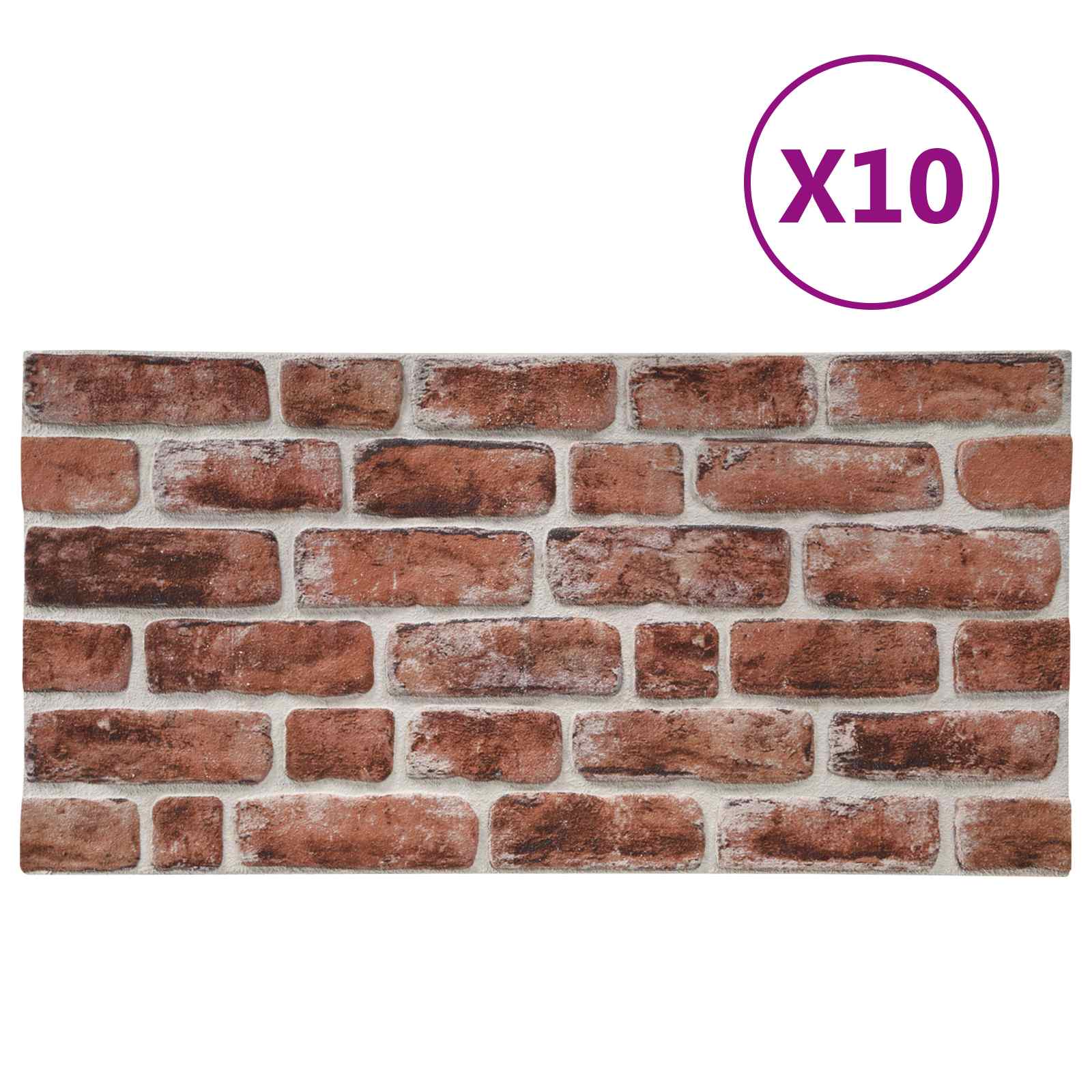 Seinäpaneelit 10 Pcs Tumma Ruskea Ja Valkoinen 100 X 50 Cm