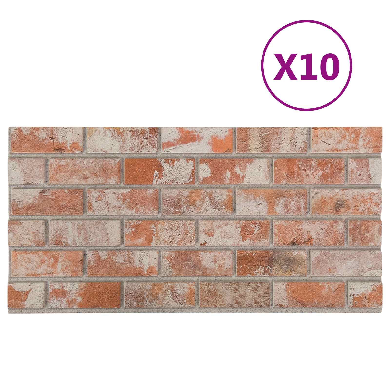 Seinäpaneelit 10 Pcs Oranssi 100 X 50 Cm Eps Vaahtomuovi