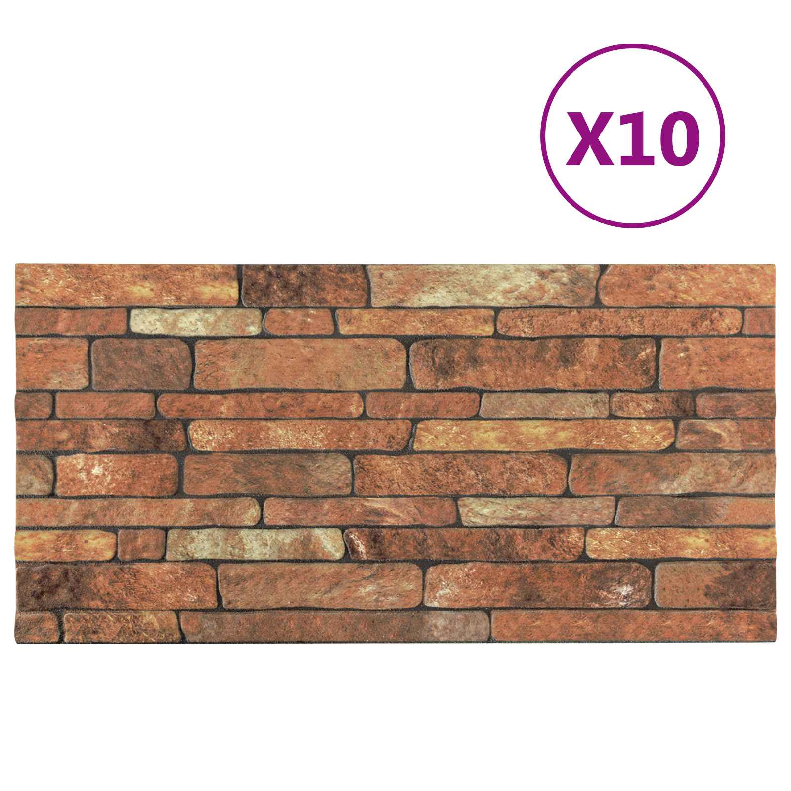 Seinäpaneelit 10 Pcs Ruskea Ja Valkoinen 100 X 50 Cm