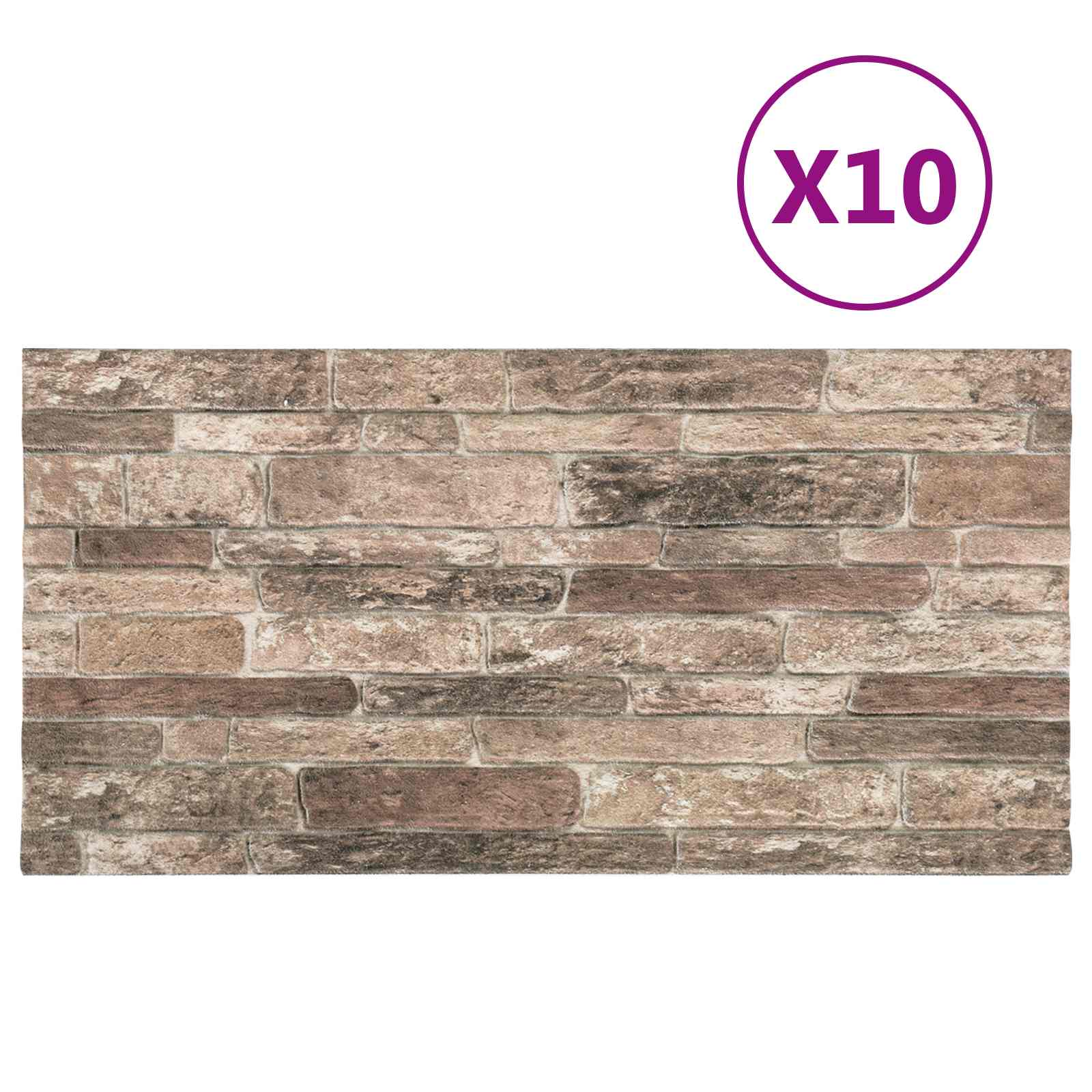 Seinäpaneelit 10 Pcs Monivärinen 100 X 50 Cm Eps Vaahtomuovi